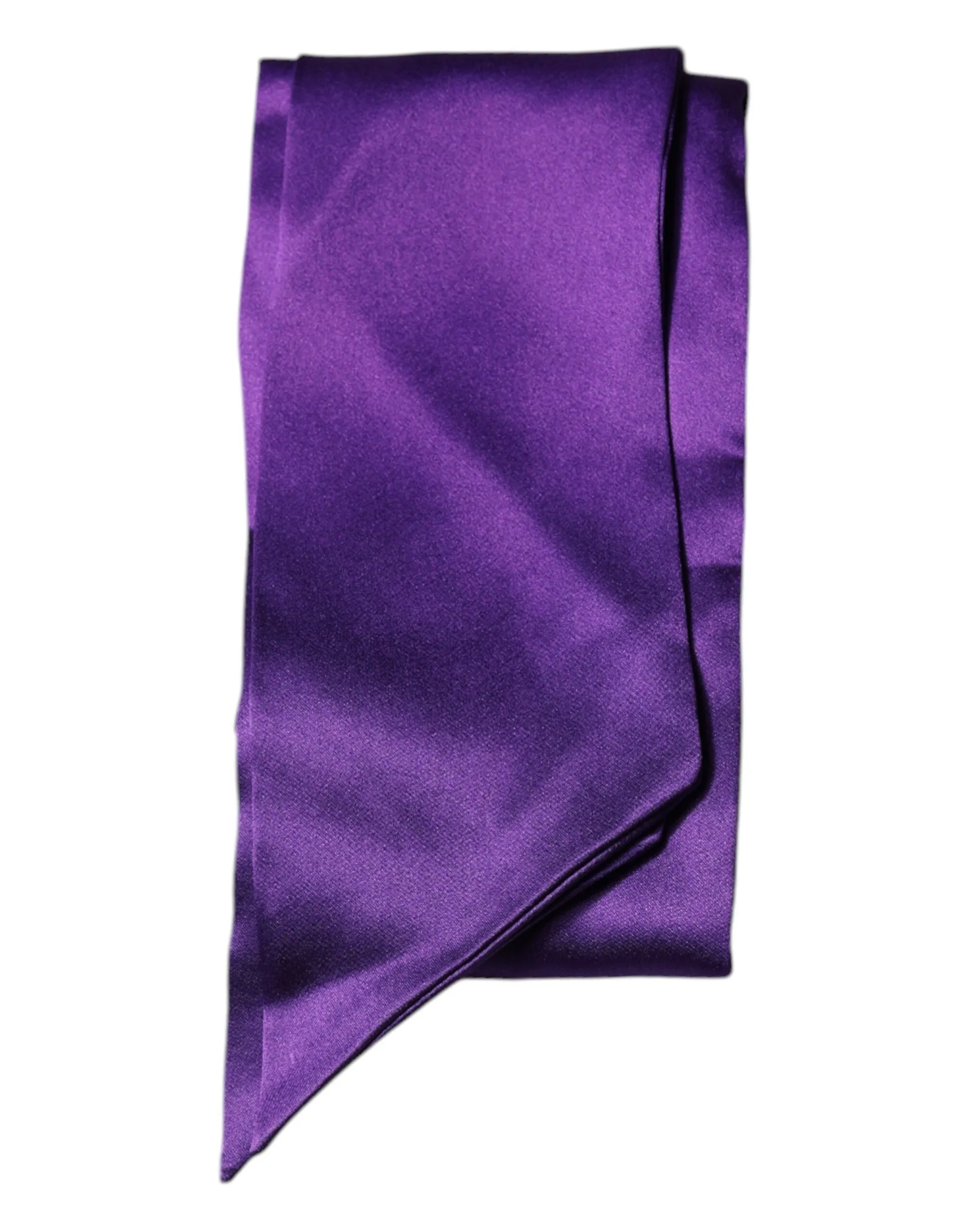 Dolce & Gabbana Women's Purple Satin Silk Skinny Neck Foulard Scarf