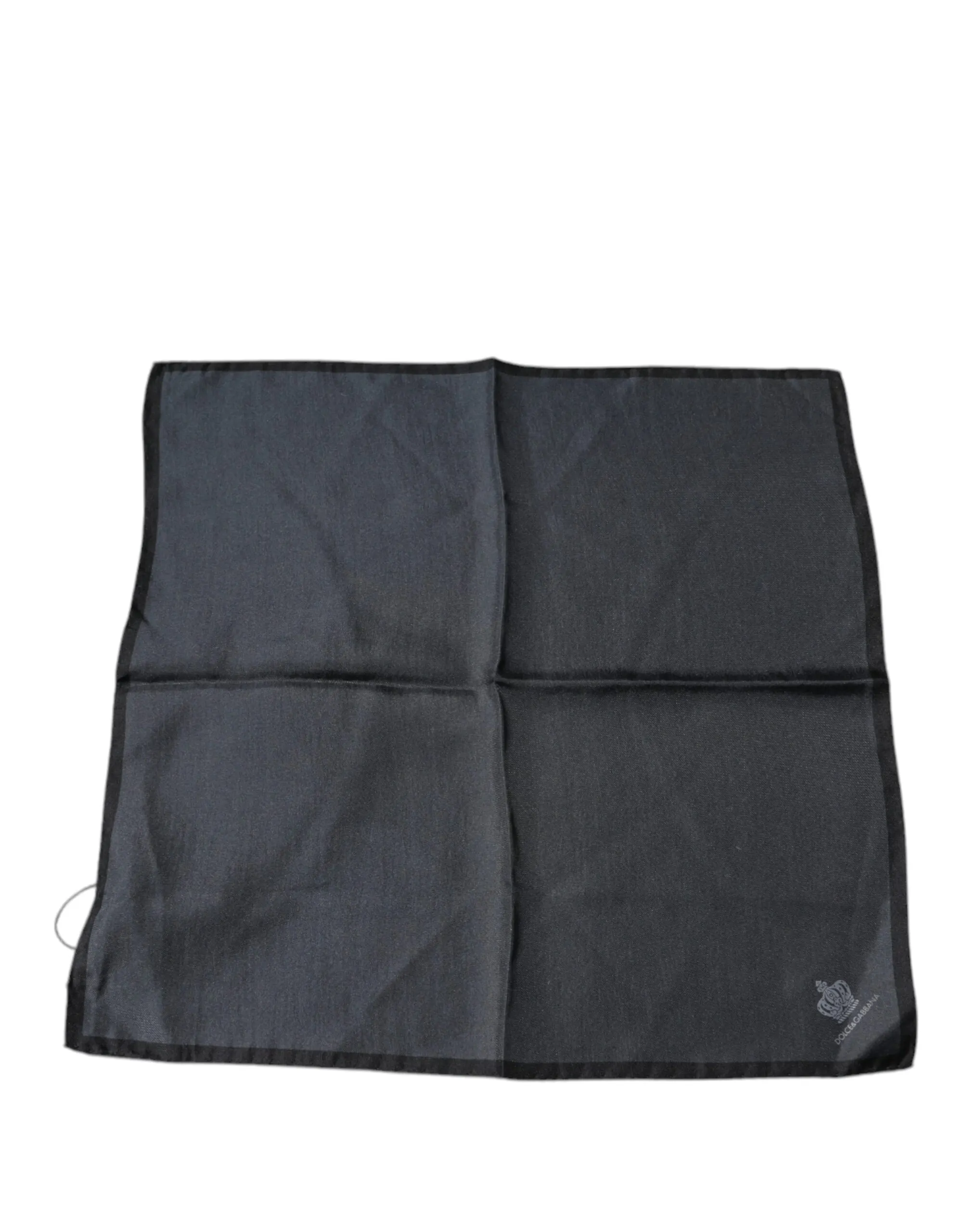 Dolce & Gabbana Men's Dark Gray Crown Logo Square Handkerchief Scarf