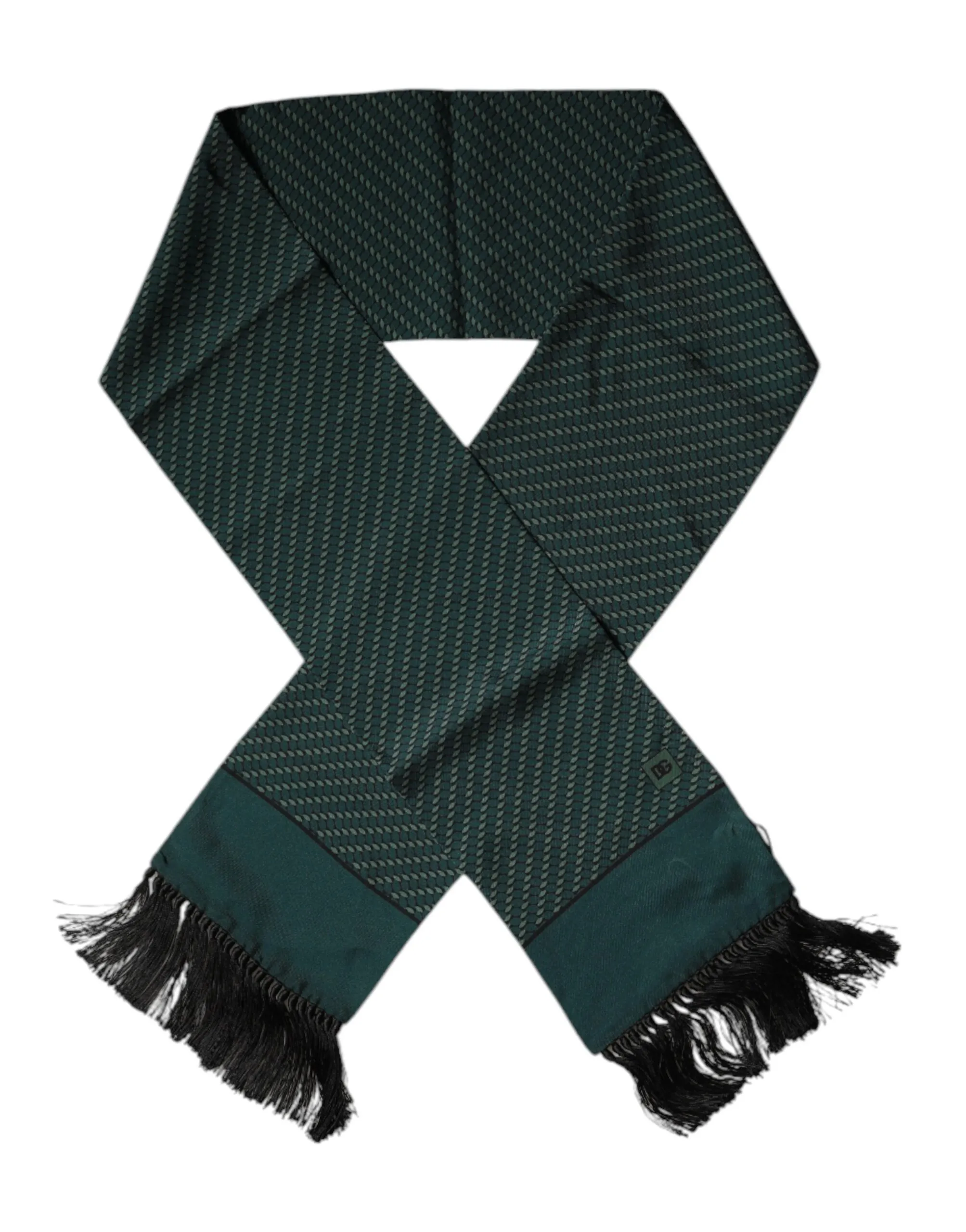Dolce & Gabbana Men's Dark Green Fantasy Fringes Neck Wrap Scarf