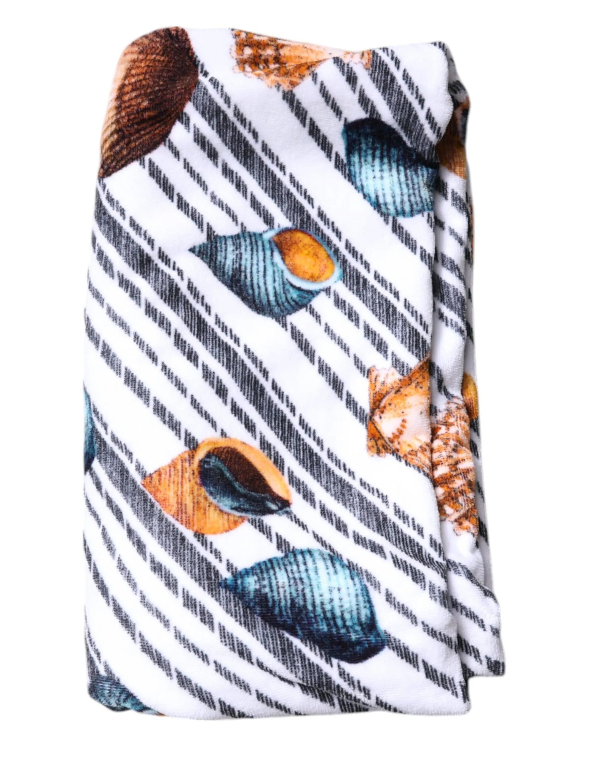 Dolce & Gabbana Women's Multicolor Stripes Seashells Beach Towel
