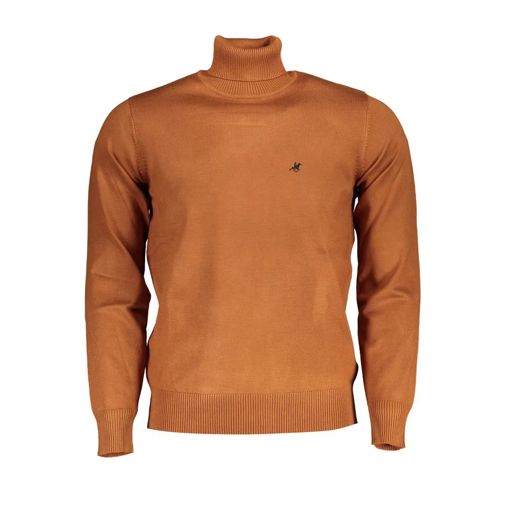 U.S. Grand Polo Men's Elegant Turtleneck Sweater with Logo Embroidery