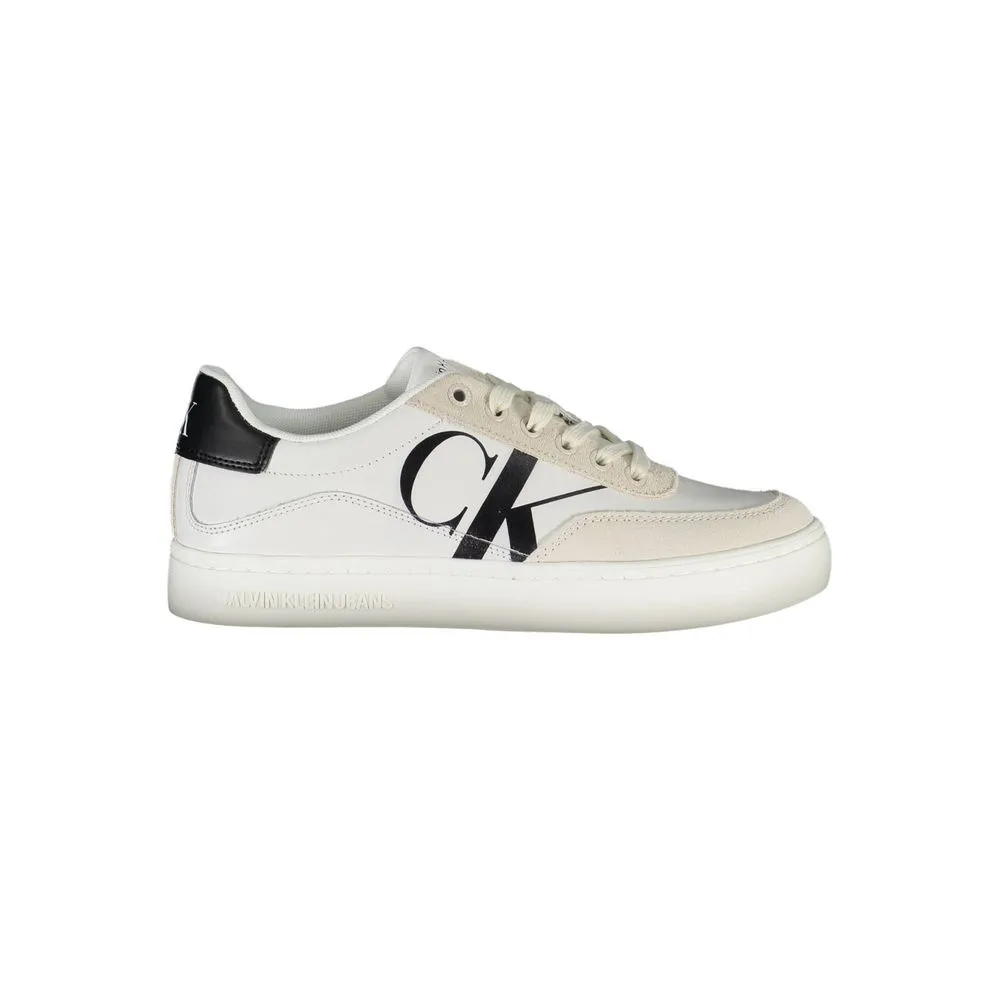Calvin Klein Women's Eco-Chic White Sneaker with Contrast Details