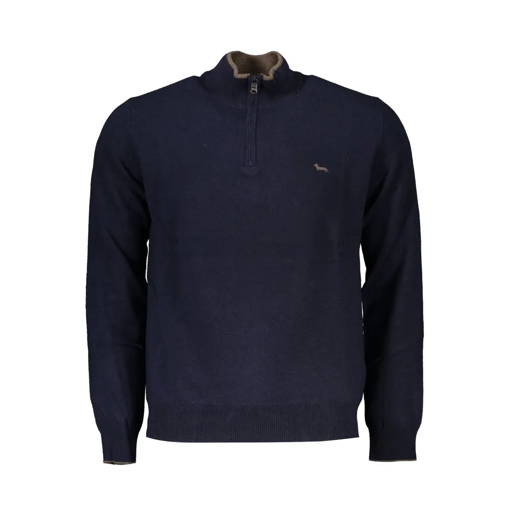 Harmont & Blaine Men's Elegant Contrast Detail Half Zip Sweater