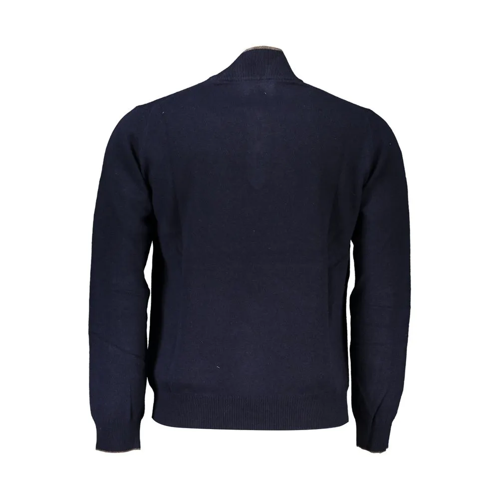 Harmont & Blaine Men's Elegant Contrast Detail Half Zip Sweater