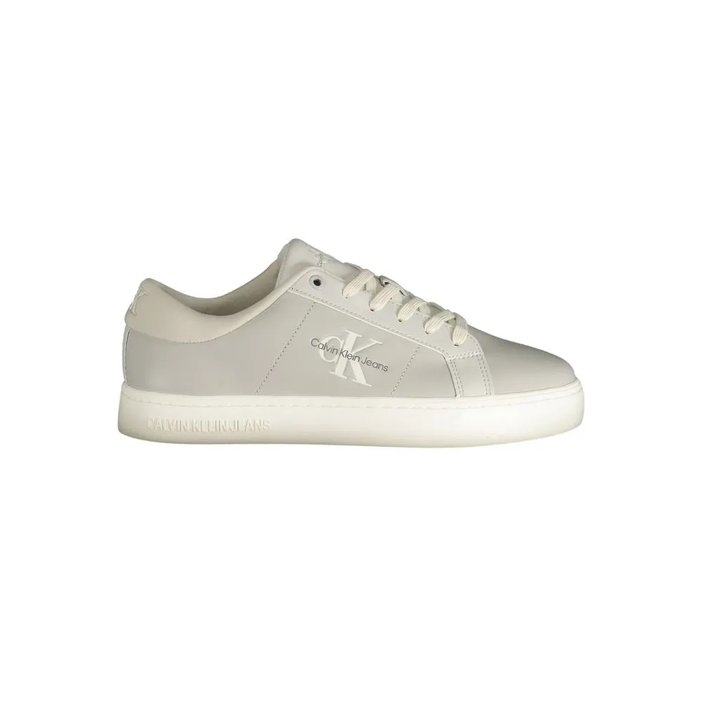 Calvin Klein Men's Gray Leather Mens Sneaker