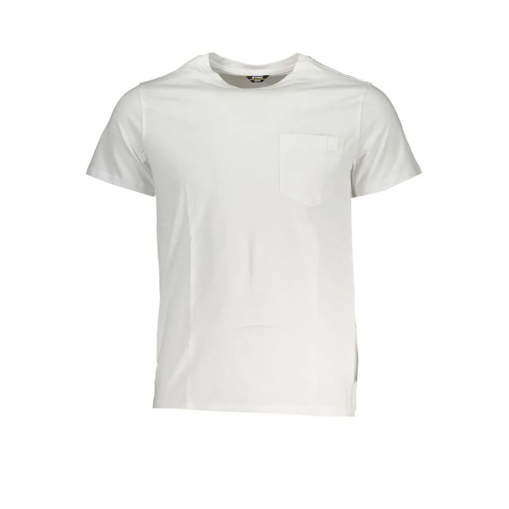 K-WAY Men's Elegant White Cotton T-Shirt with Pocket Detail