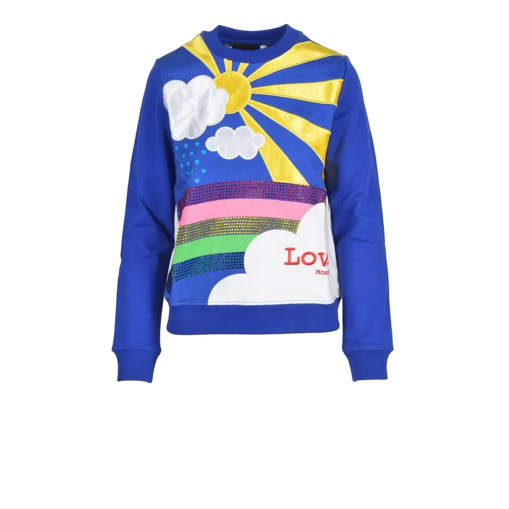 Love Moschino Women's Blue Cotton Sweater