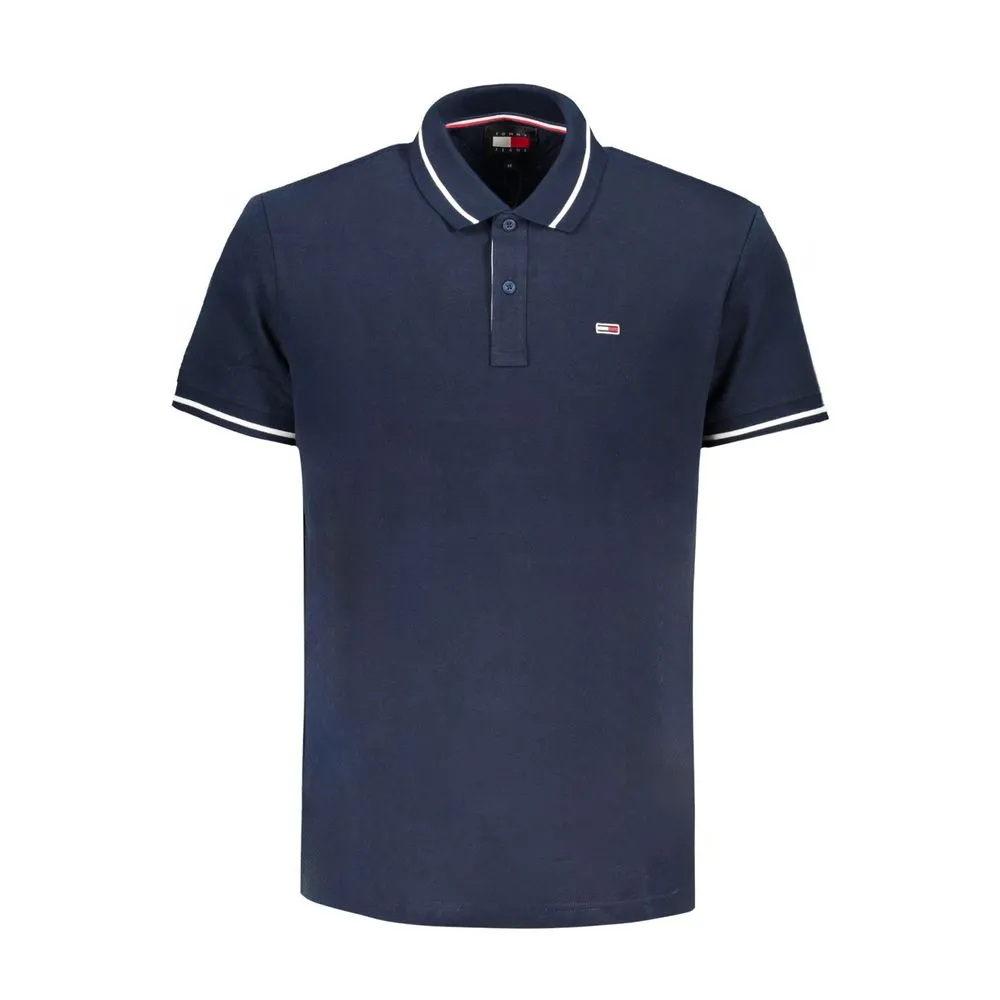 Tommy Hilfiger Men's Blue Cotton Polo Shirt