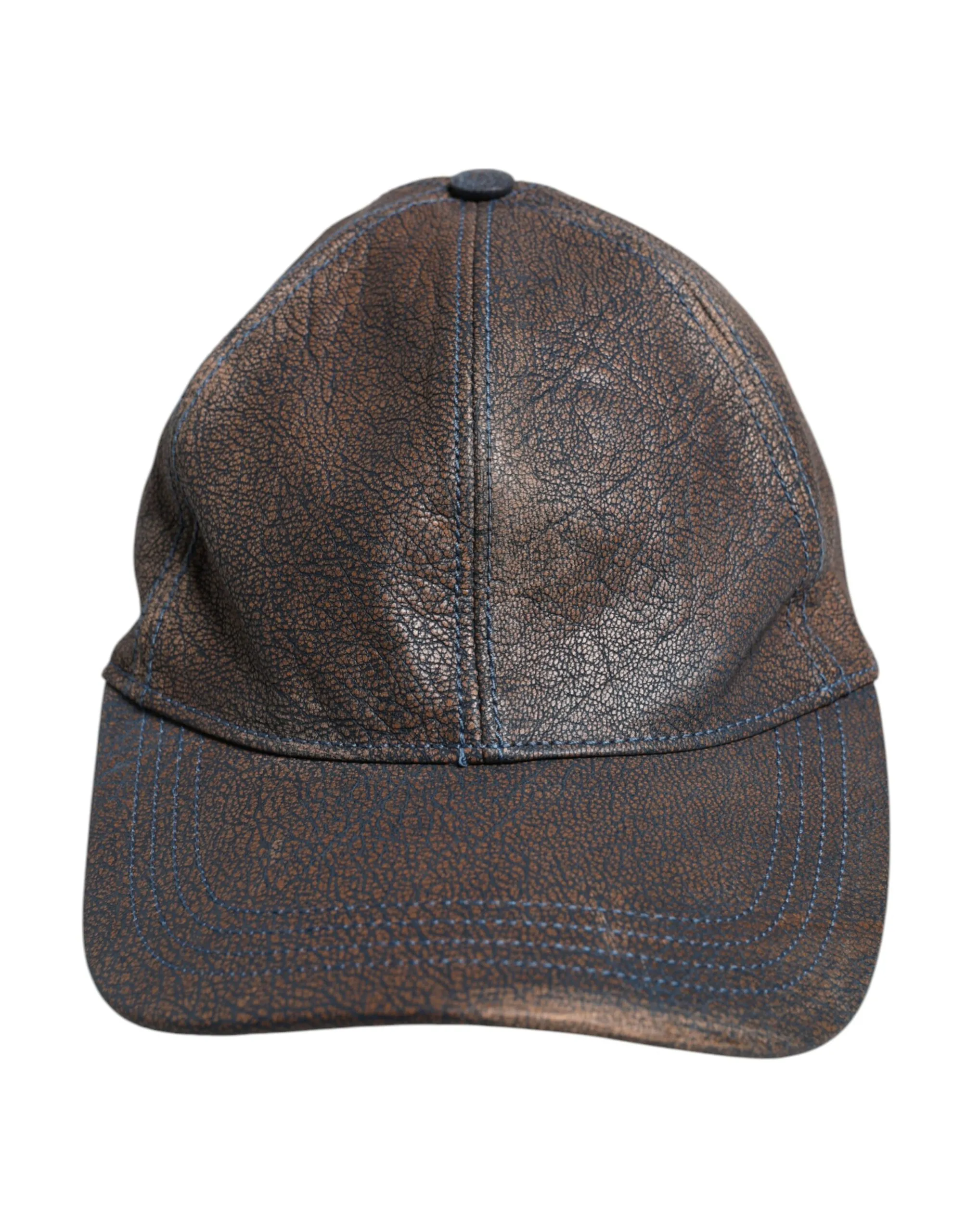 Dolce & Gabbana Men's Brown Goatskin Leather Baseball Cap