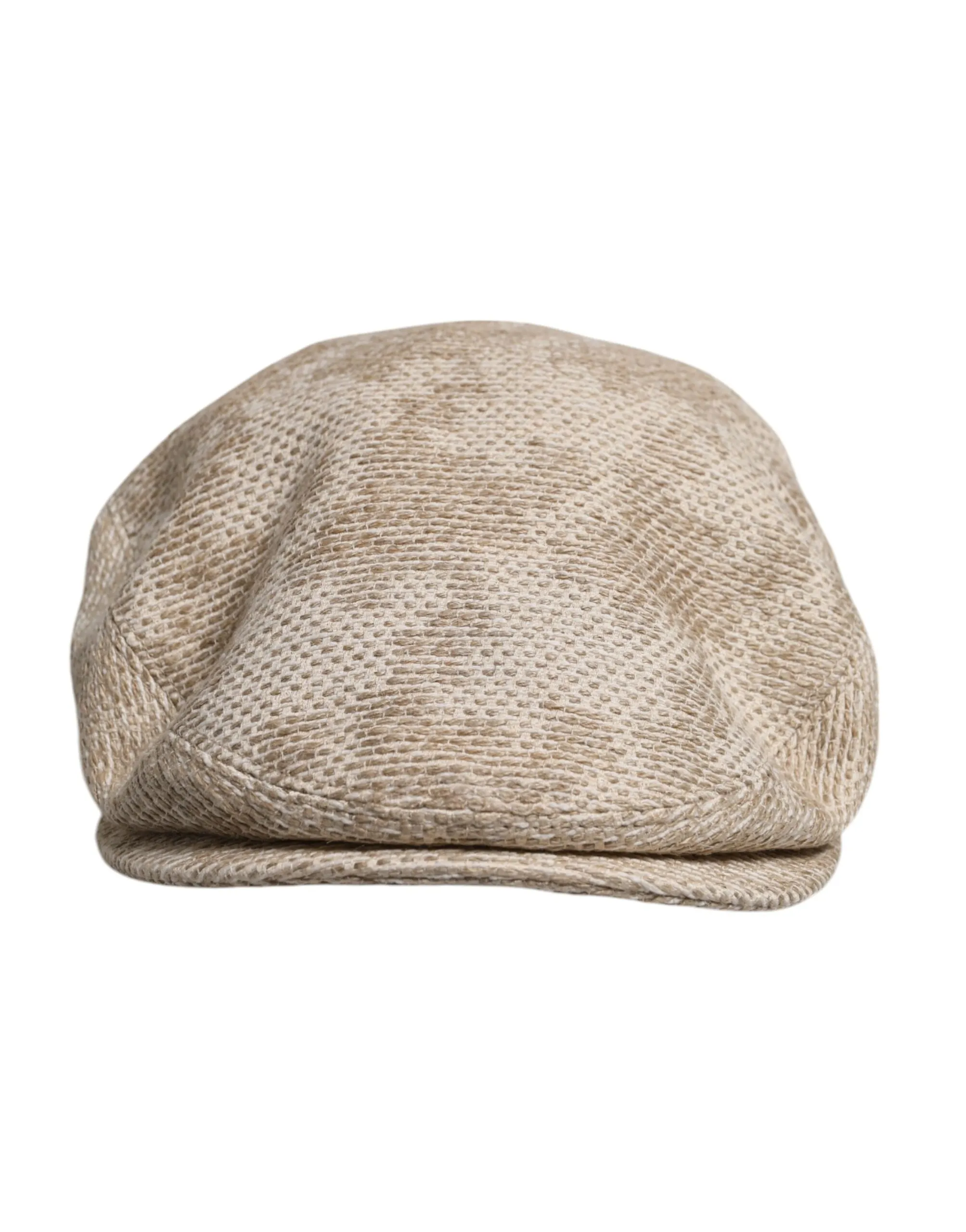 Dolce & Gabbana Men's Beige Floral Linen Newsboy Hat