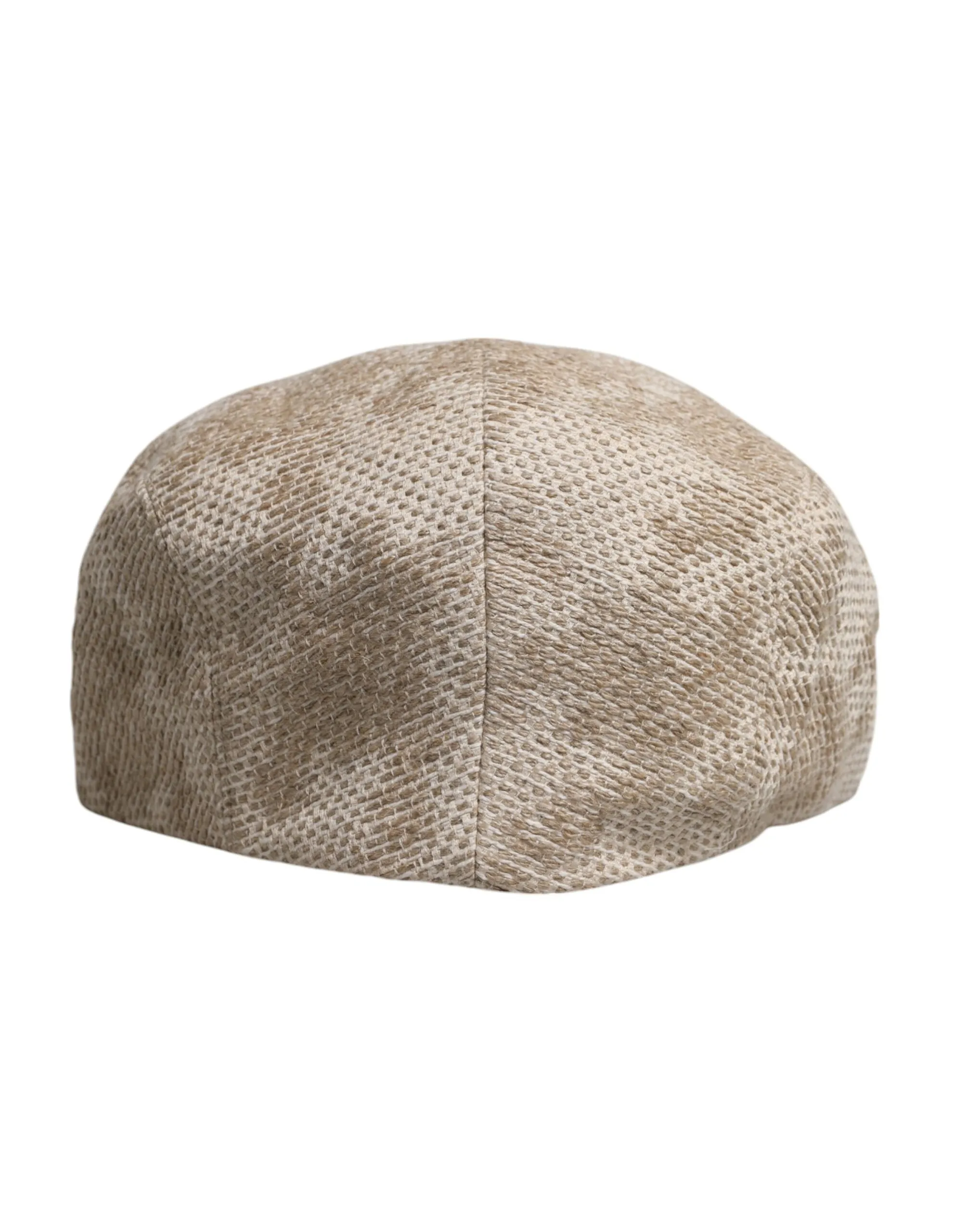 Dolce & Gabbana Men's Beige Floral Linen Newsboy Hat
