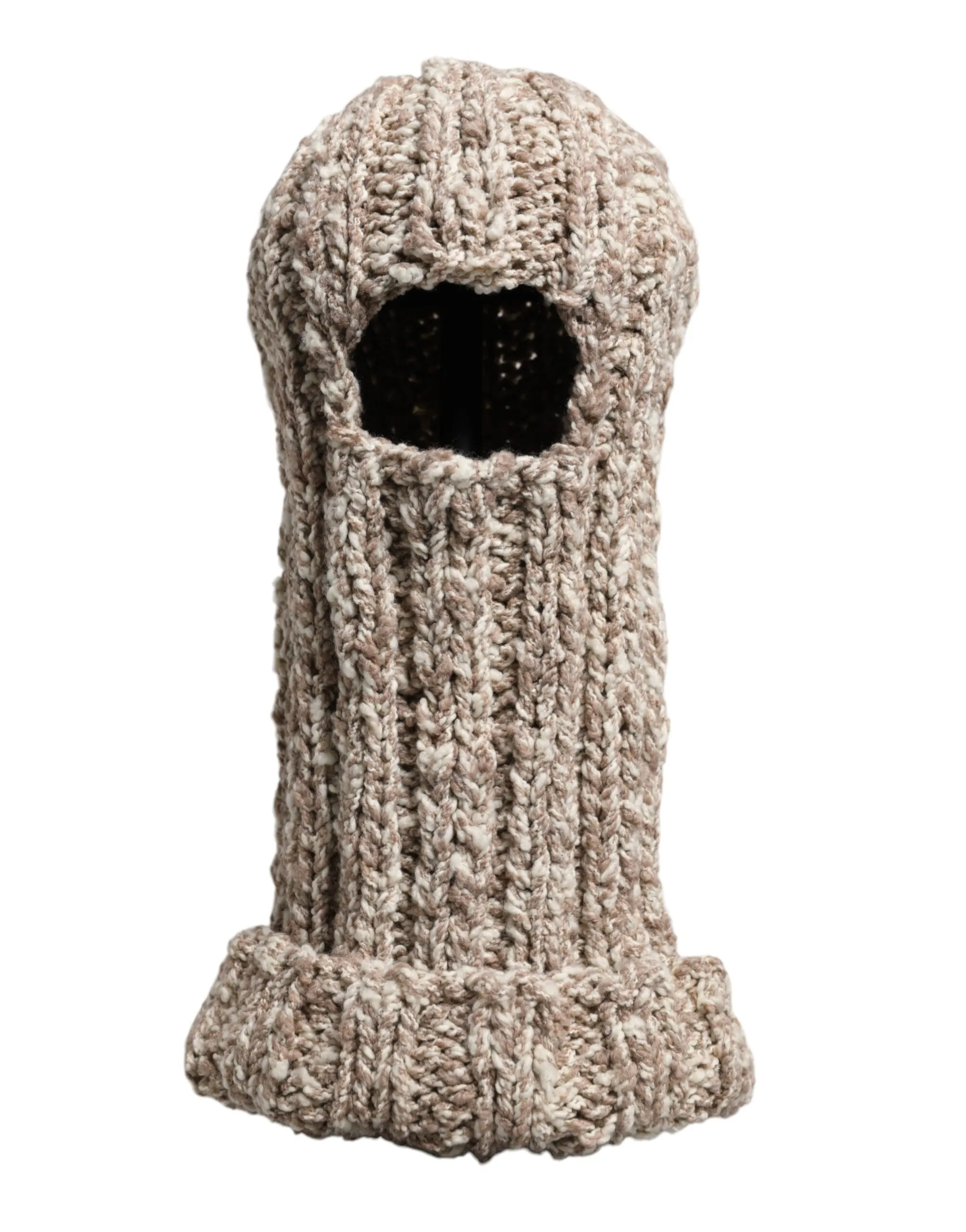 Dolce & Gabbana Men's Beige Wool Knitted Ski Mask Balaclava Hat
