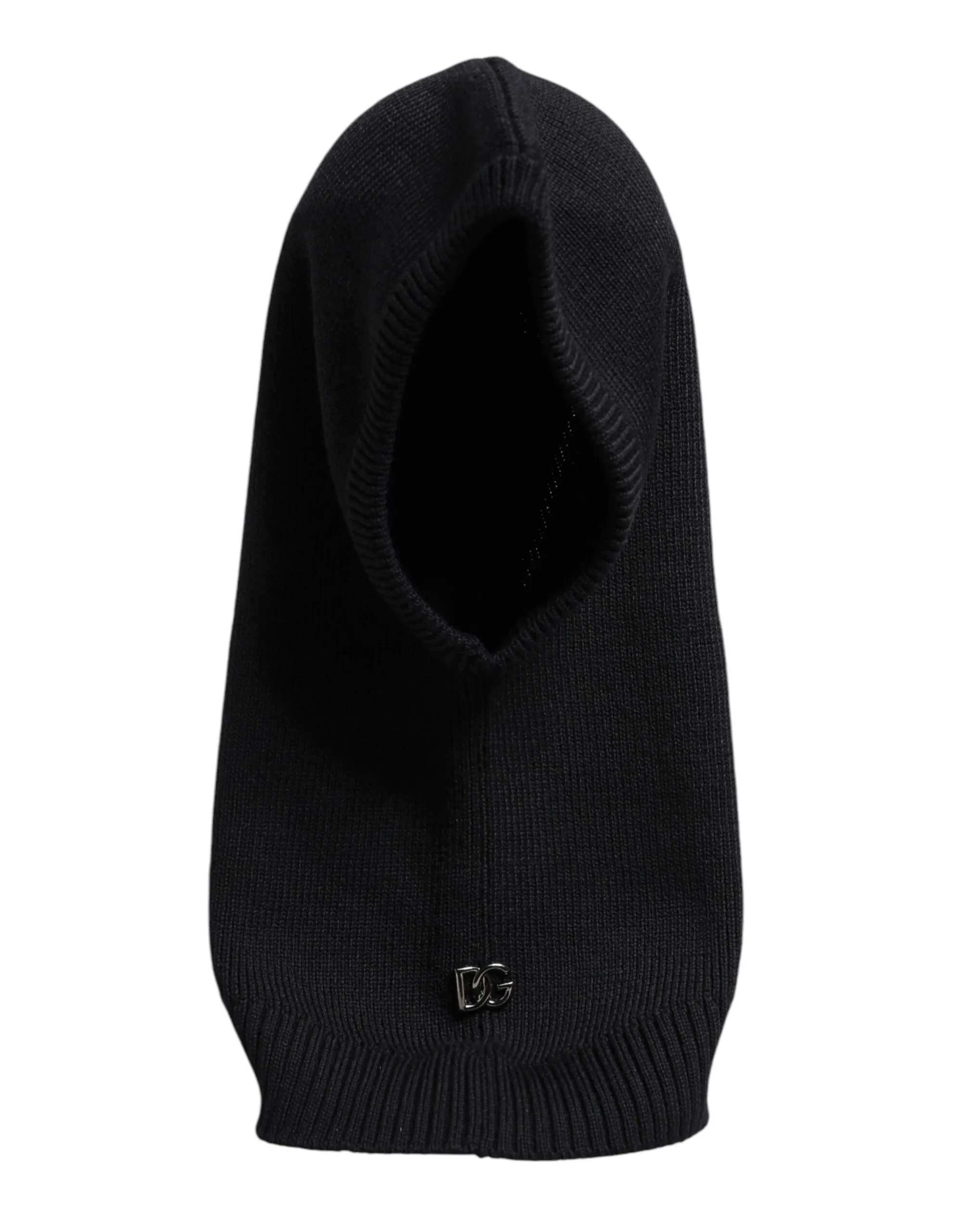 Dolce & Gabbana Men's Black Wool Whole Head Wrap Balaclava Hat