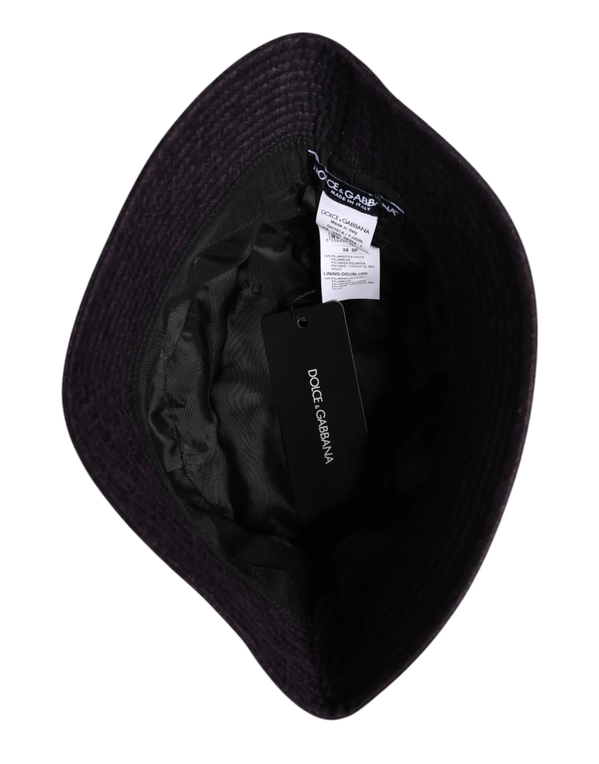Dolce & Gabbana Men's Black Wide Brim Nylon Bucket Hat