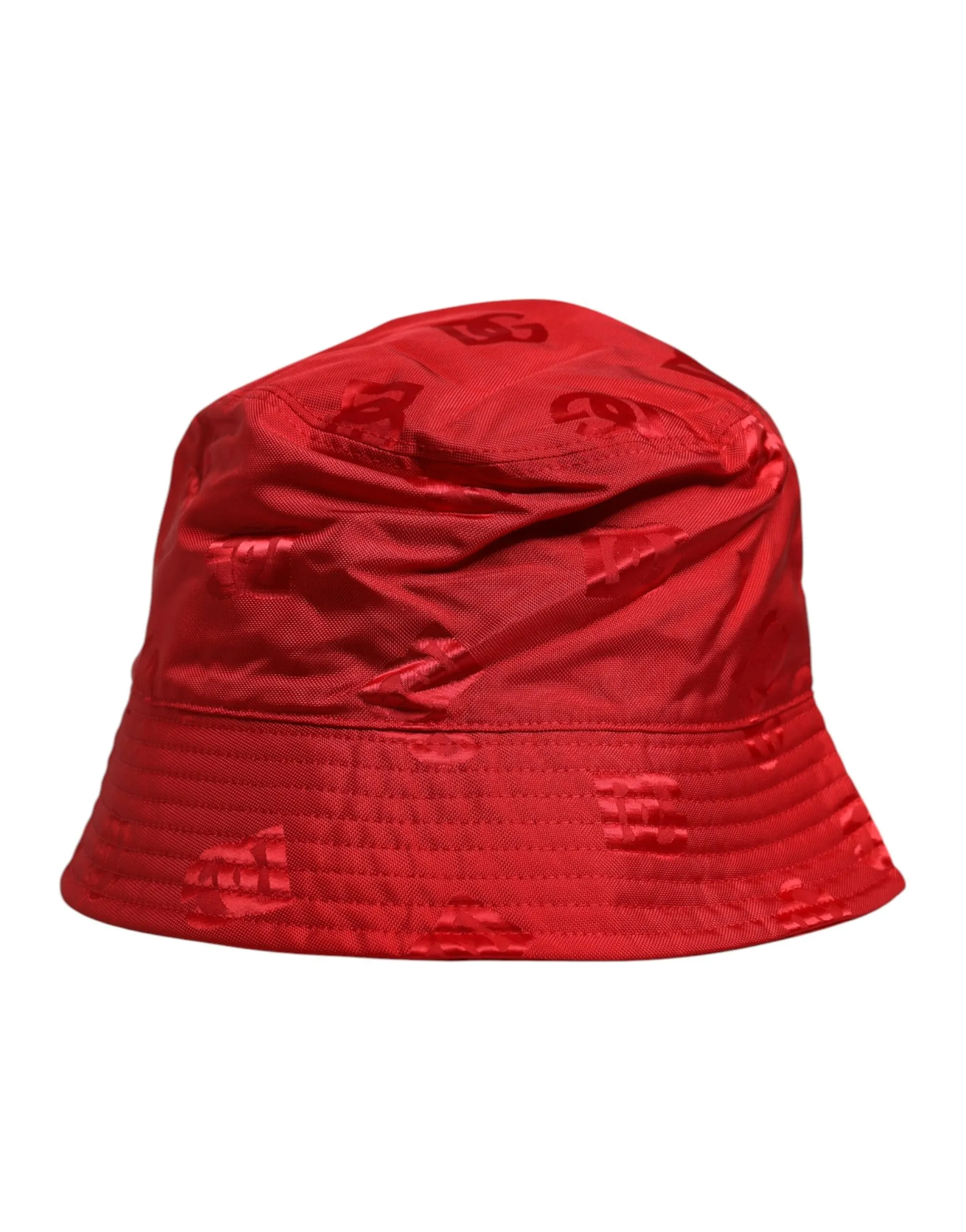 Dolce & Gabbana Men's Red Logo Monogram Nylon Bucket Hat