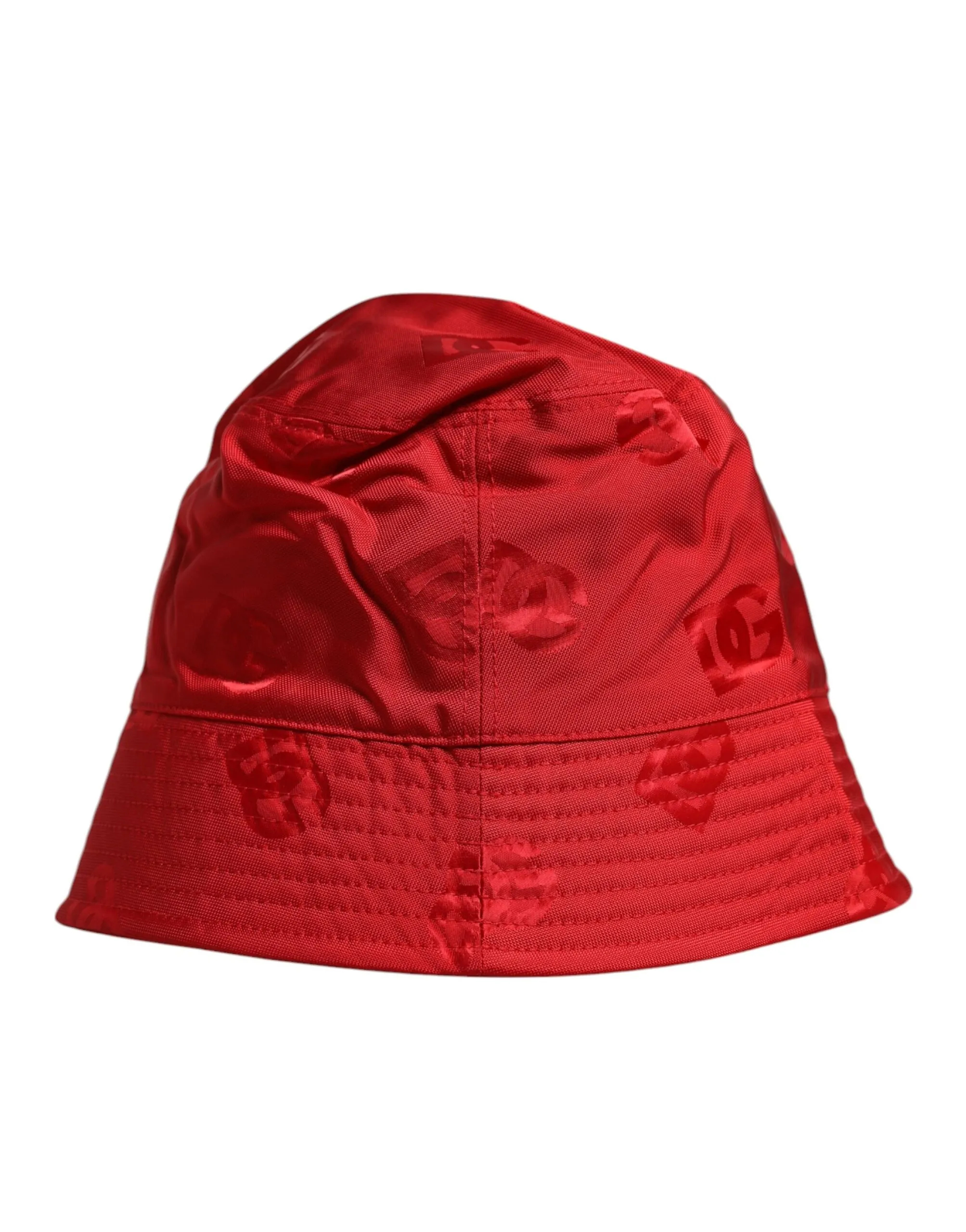 Dolce & Gabbana Men's Red Logo Monogram Nylon Bucket Hat