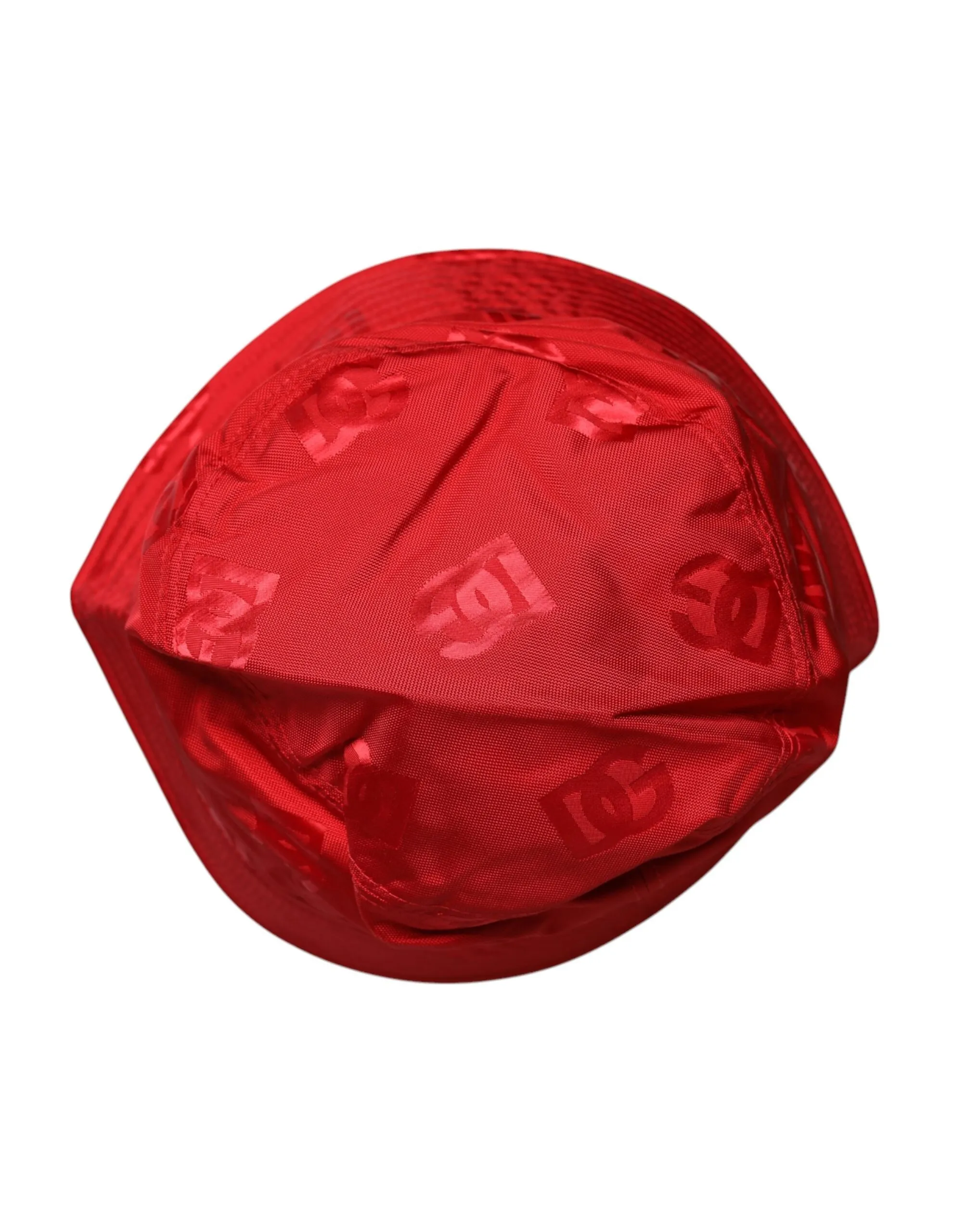 Dolce & Gabbana Men's Red Logo Monogram Nylon Bucket Hat