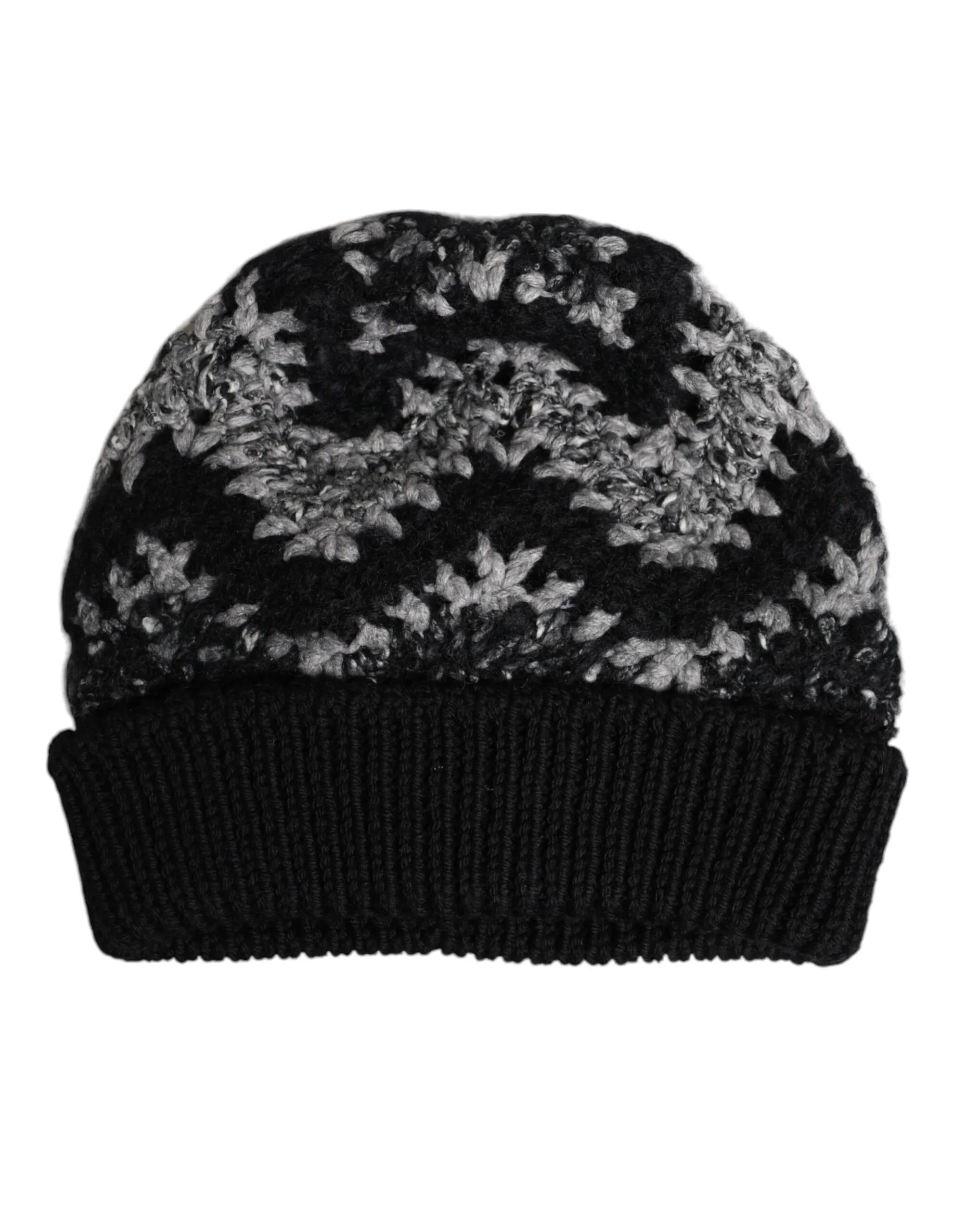 Dolce & Gabbana Men's Black Star Wool Knitted Beanie Cap