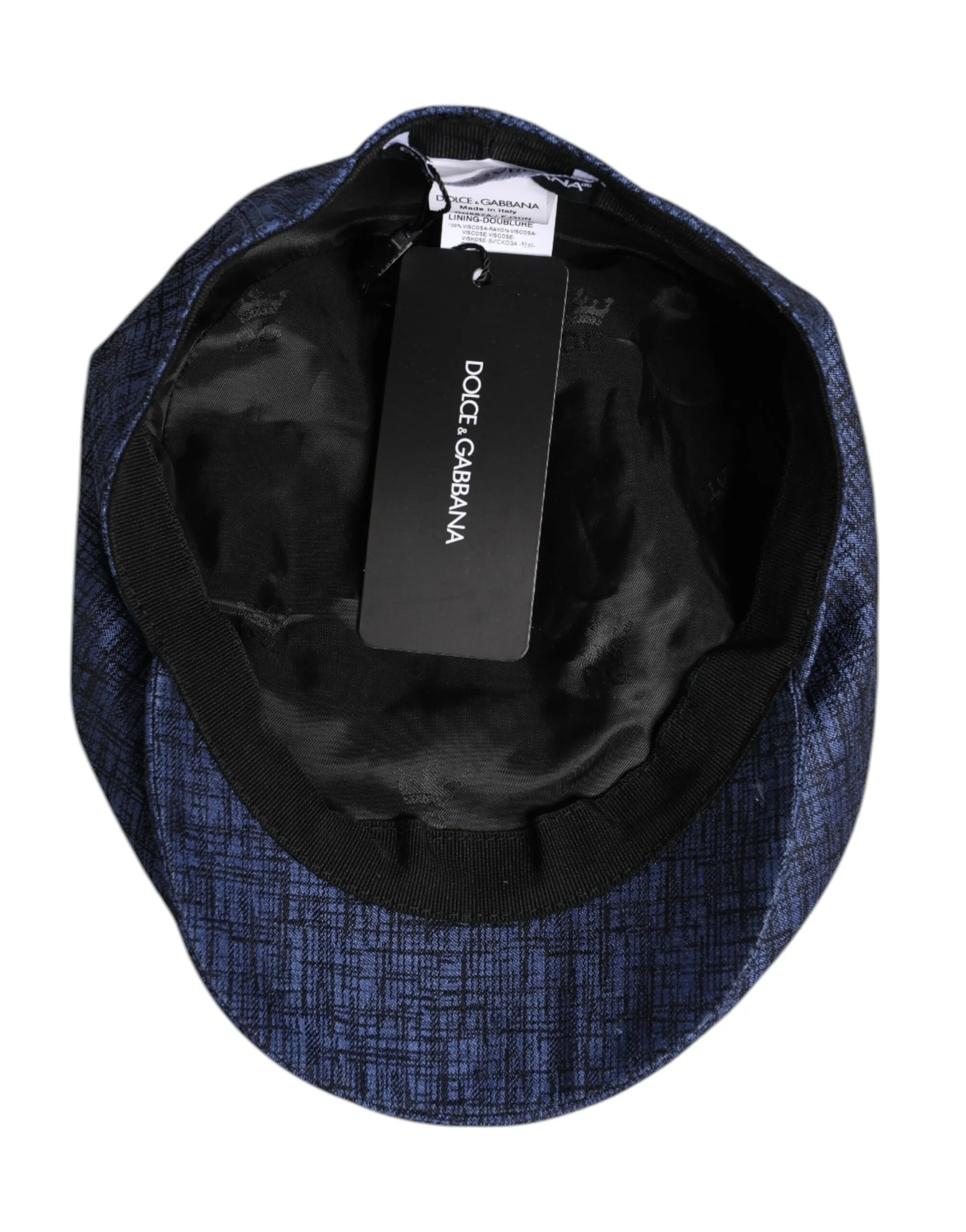 Dolce & Gabbana Men's Blue Cotton Stretch Newsboy Hat