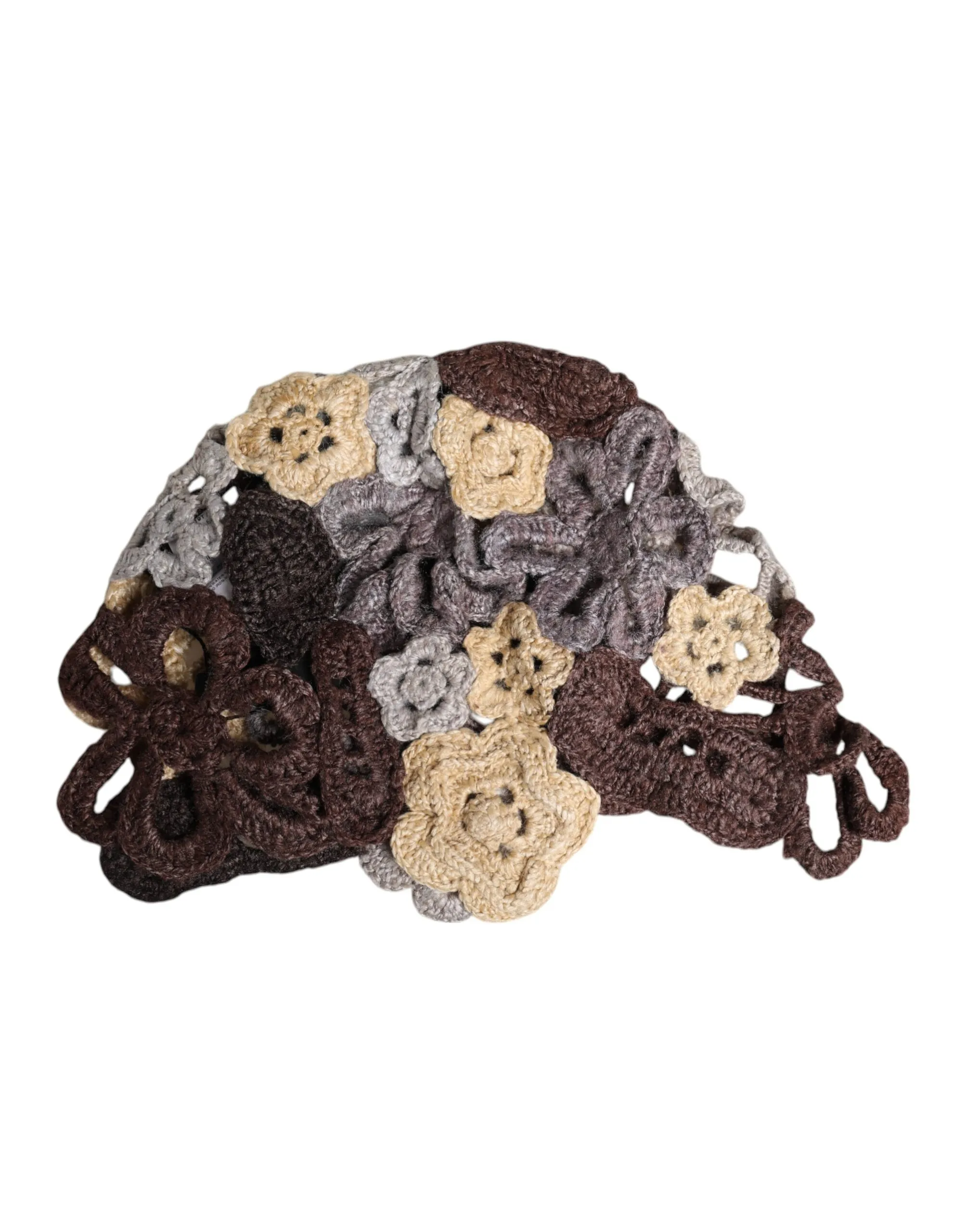 Dolce & Gabbana Women's Multicolor Floral Silk Crochet Beanie Hat