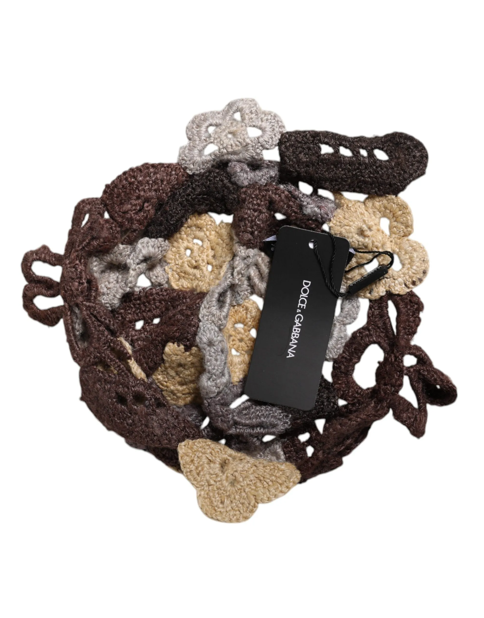 Dolce & Gabbana Women's Multicolor Floral Silk Crochet Beanie Hat