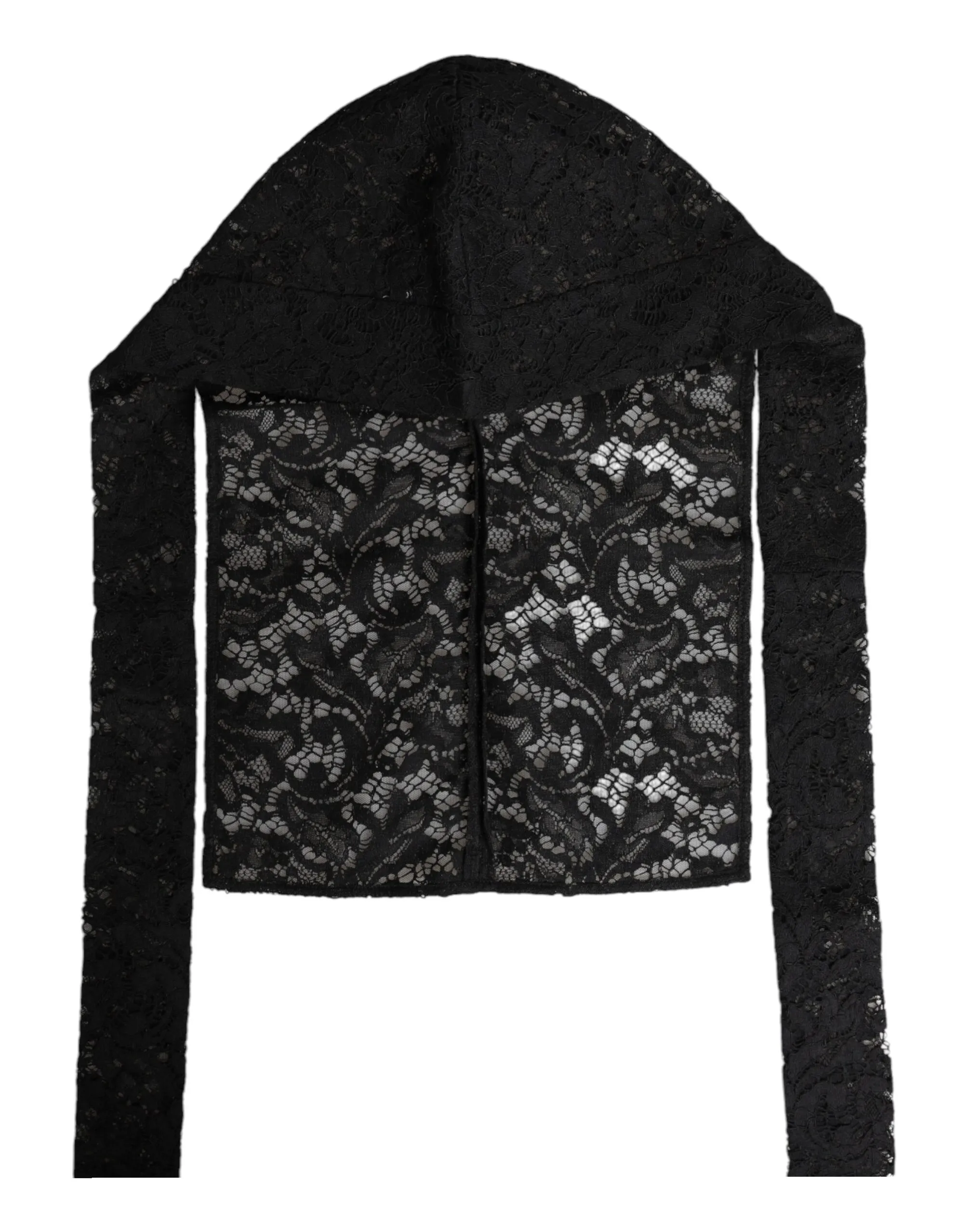 Dolce & Gabbana Women's Black Floral Lace Whole Head Wrap Hat