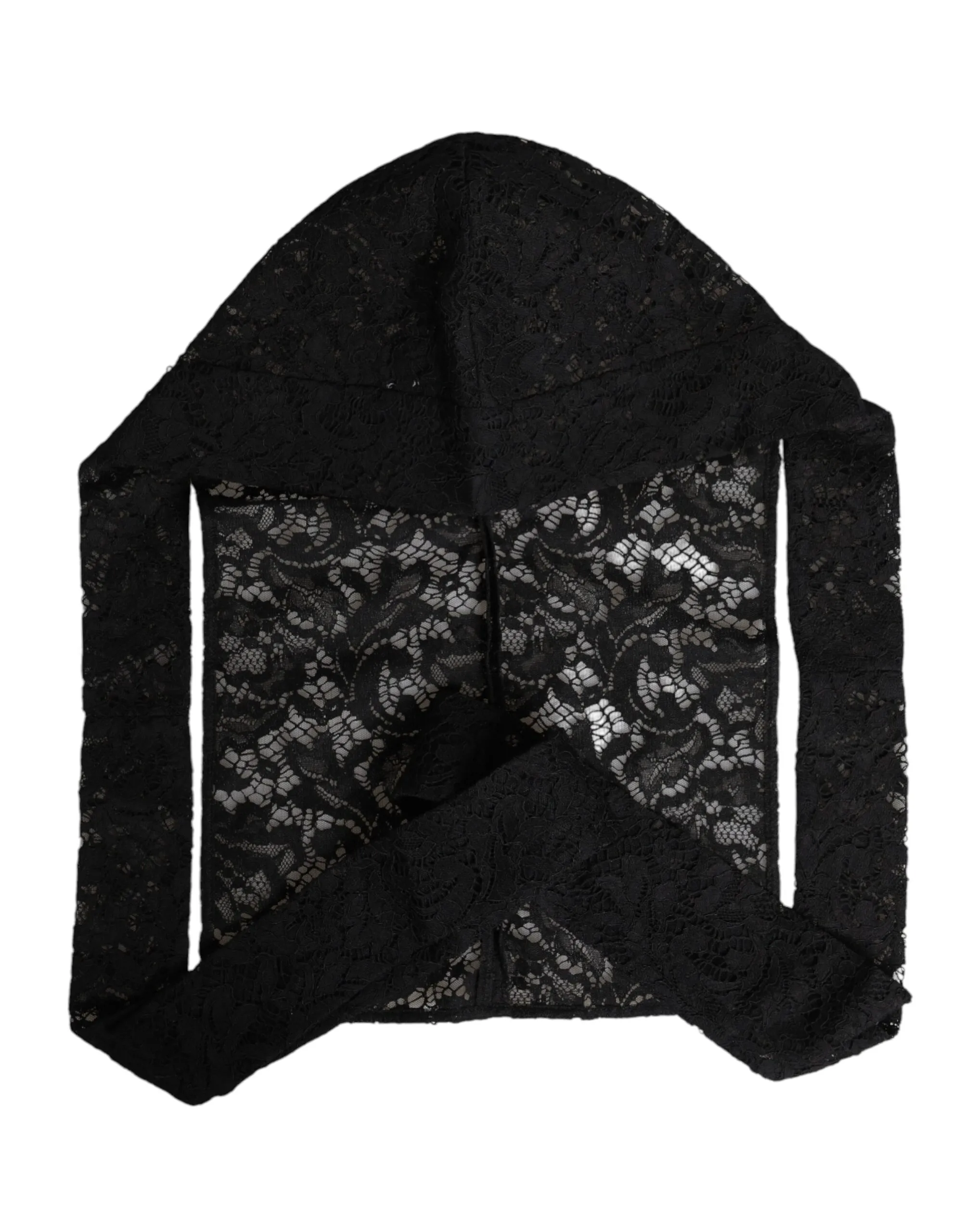 Dolce & Gabbana Women's Black Floral Lace Whole Head Wrap Hat