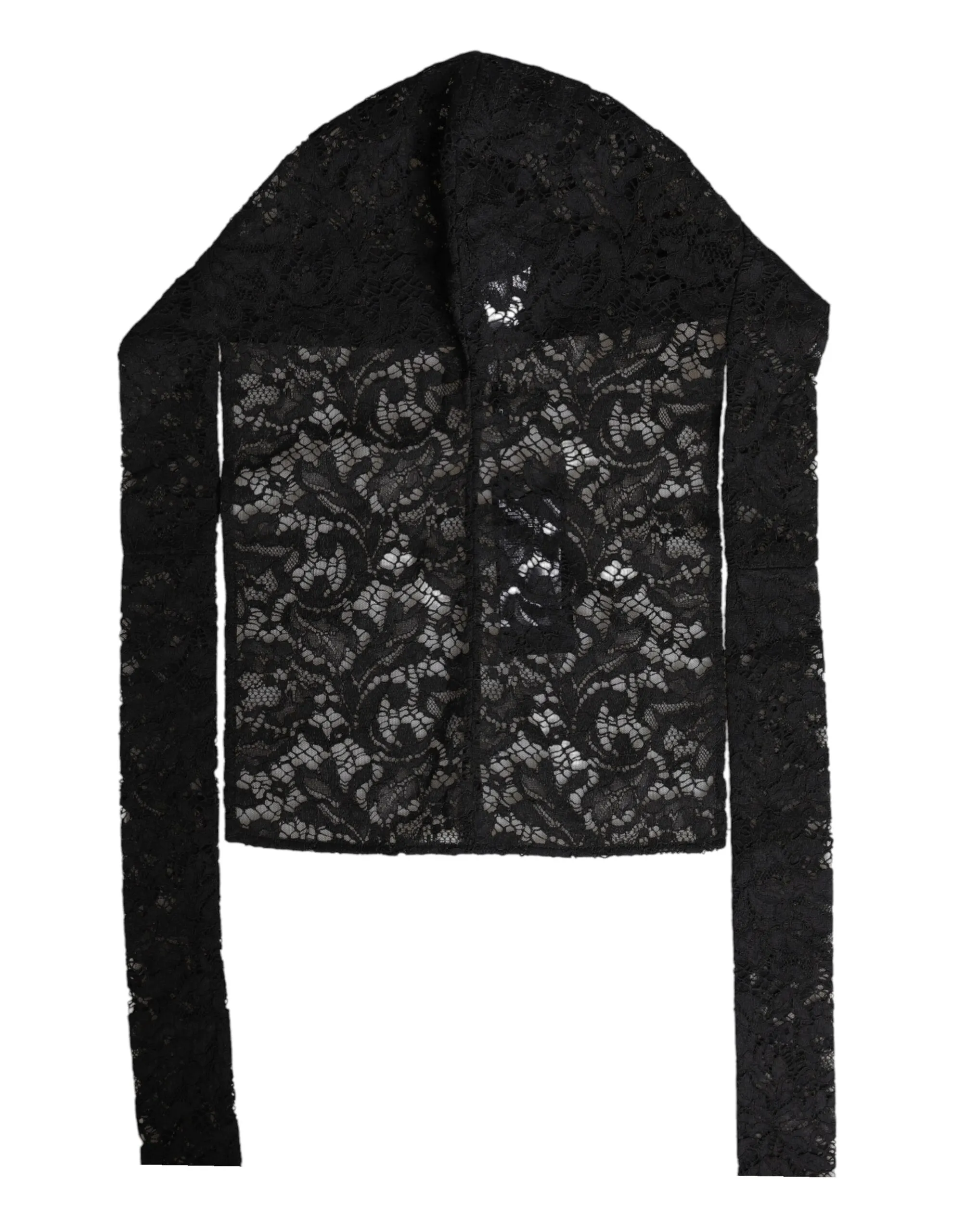 Dolce & Gabbana Women's Black Floral Lace Whole Head Wrap Hat
