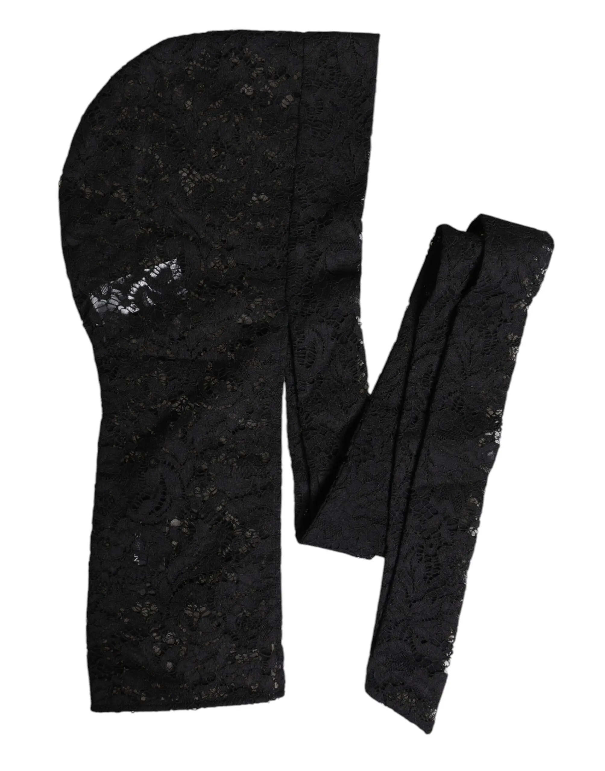 Dolce & Gabbana Women's Black Floral Lace Whole Head Wrap Hat