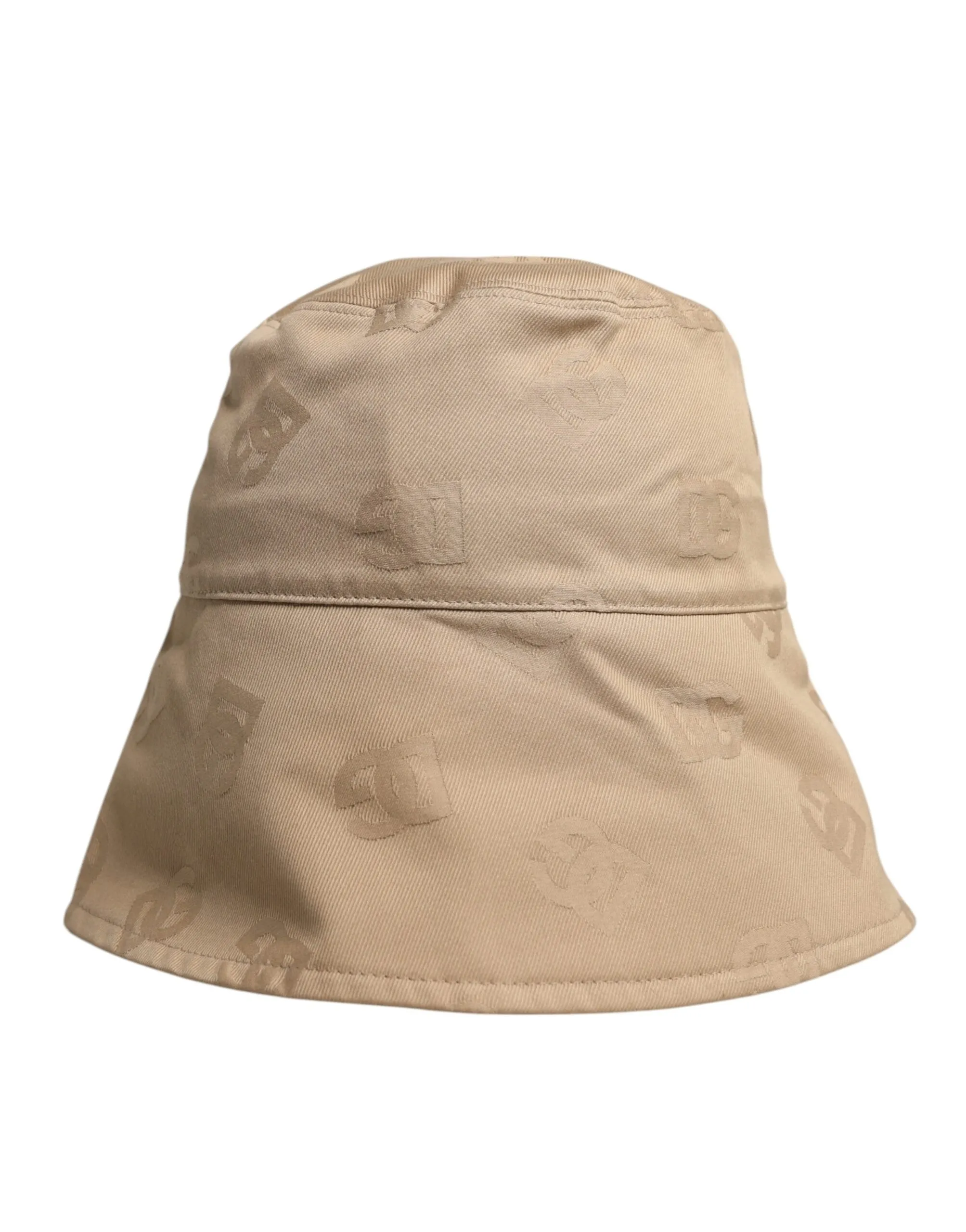 Dolce & Gabbana Men's Beige Logo Monogram Cotton Bucket Cap