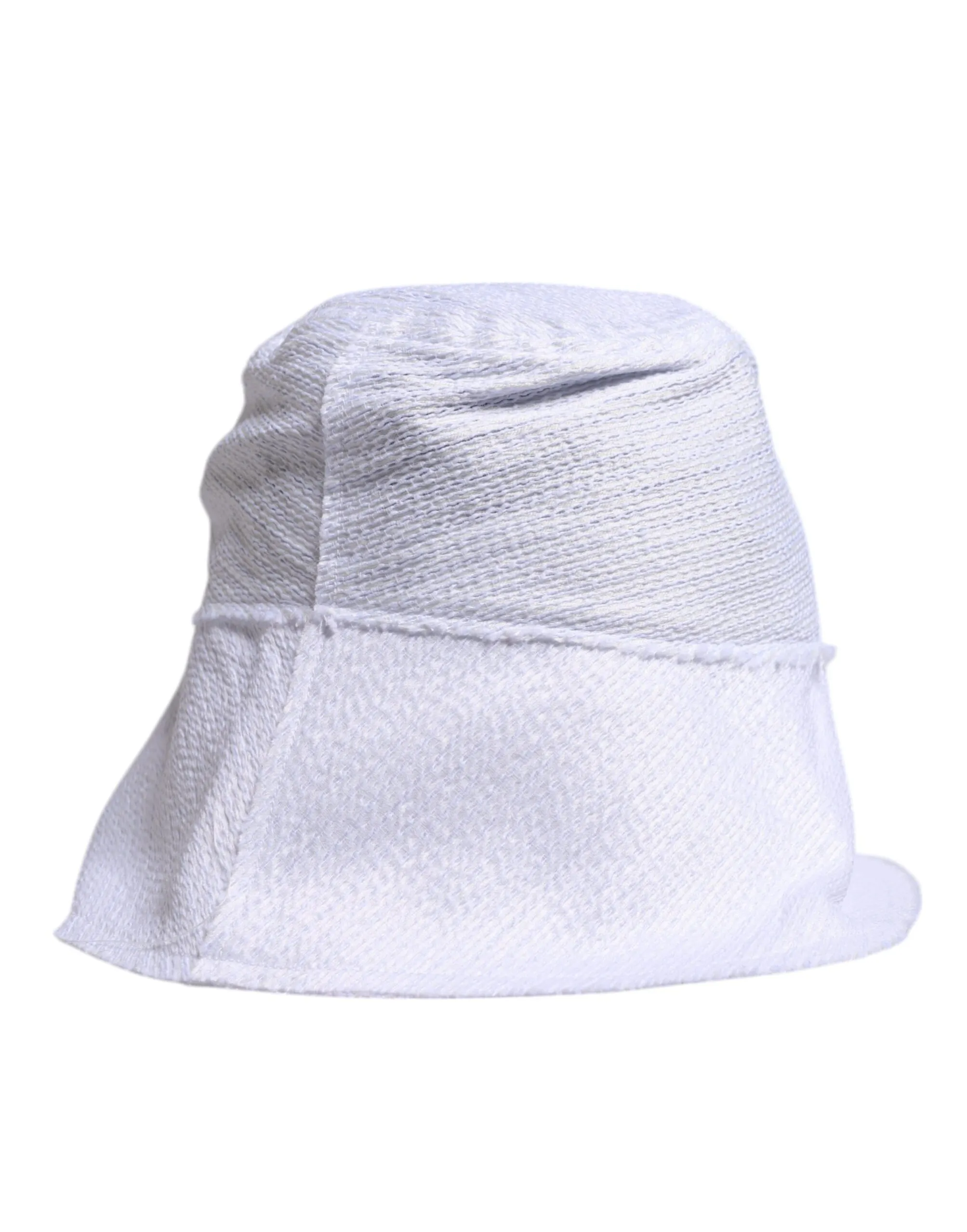 Dolce & Gabbana Men's White Polyester Wide Brim Bucket Hat