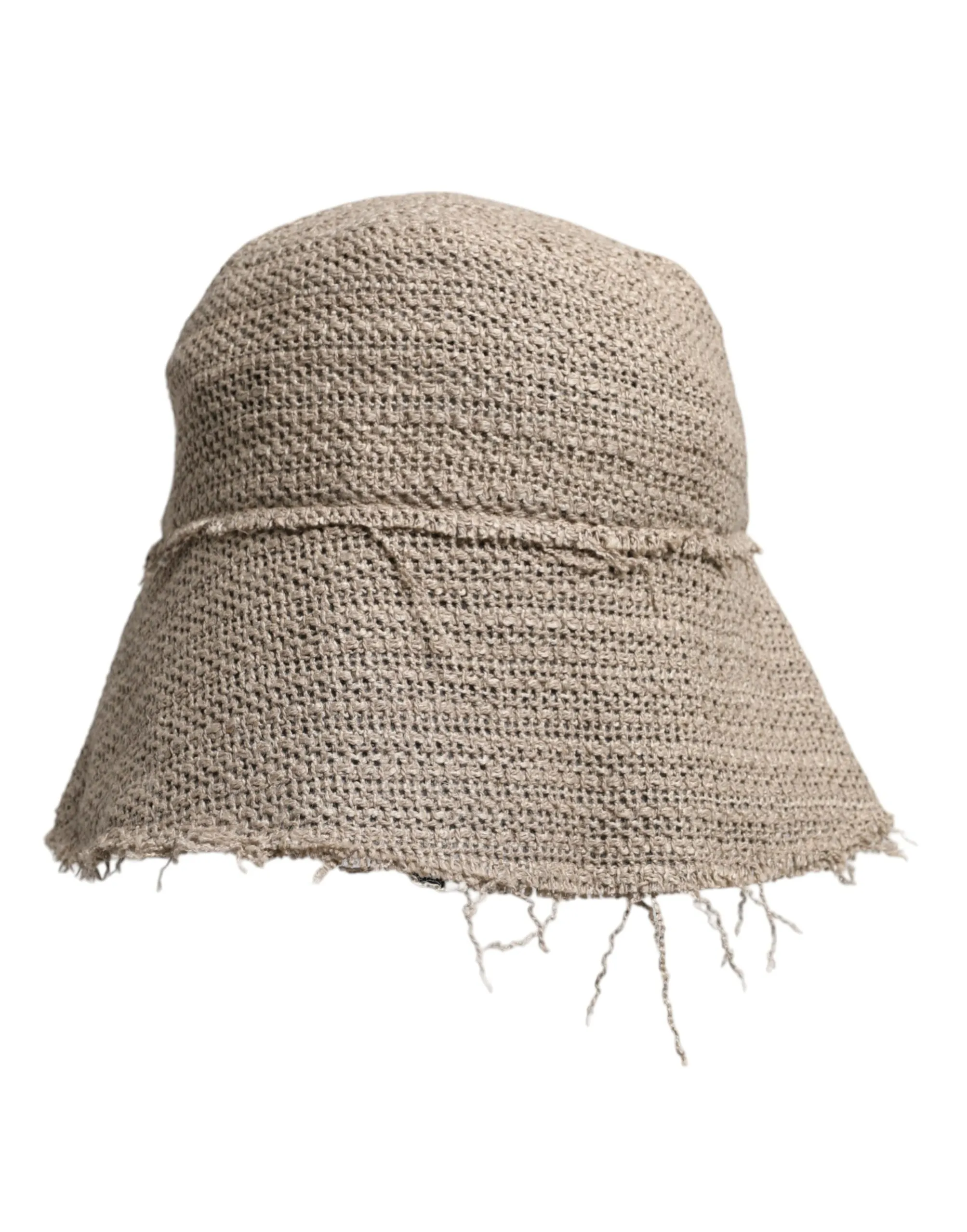 Dolce & Gabbana Men's Beige Linen Wide Brim Bucket Hat