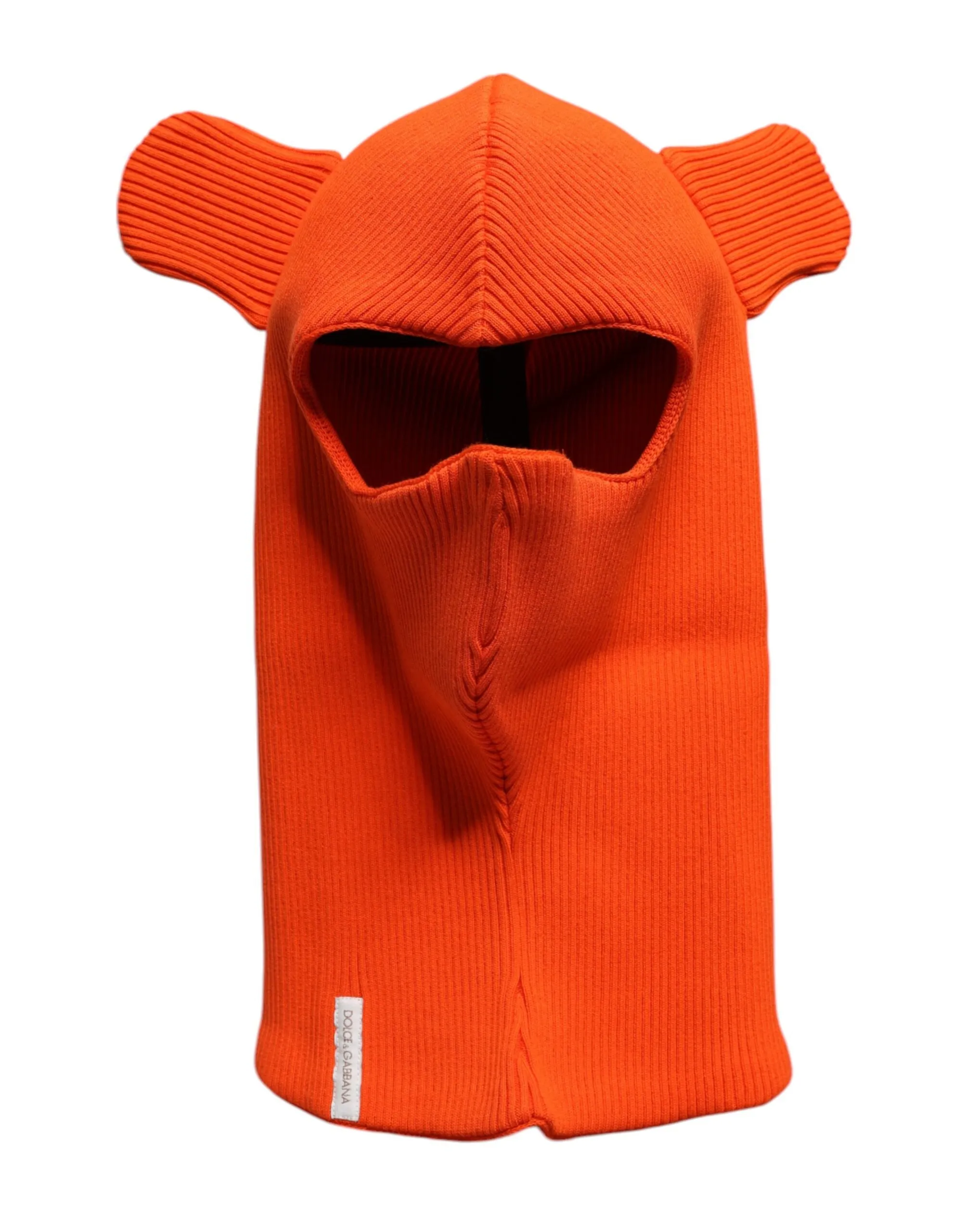 Dolce & Gabbana Men's Orange Cotton Whole Head Wrap Balaclava Hat