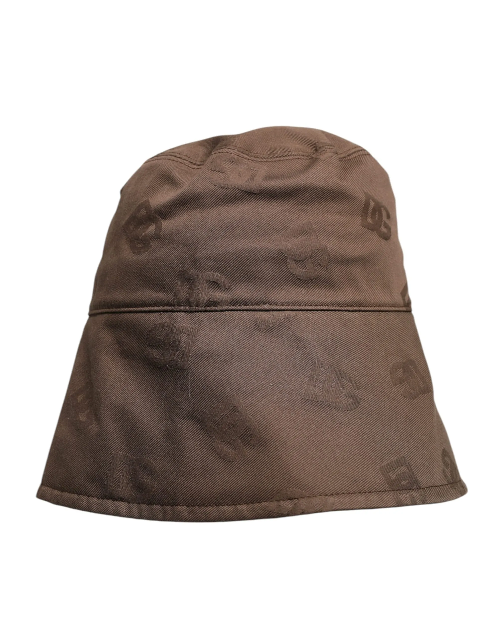 Dolce & Gabbana Men's Brown Logo Monogram Cotton Bucket Cap