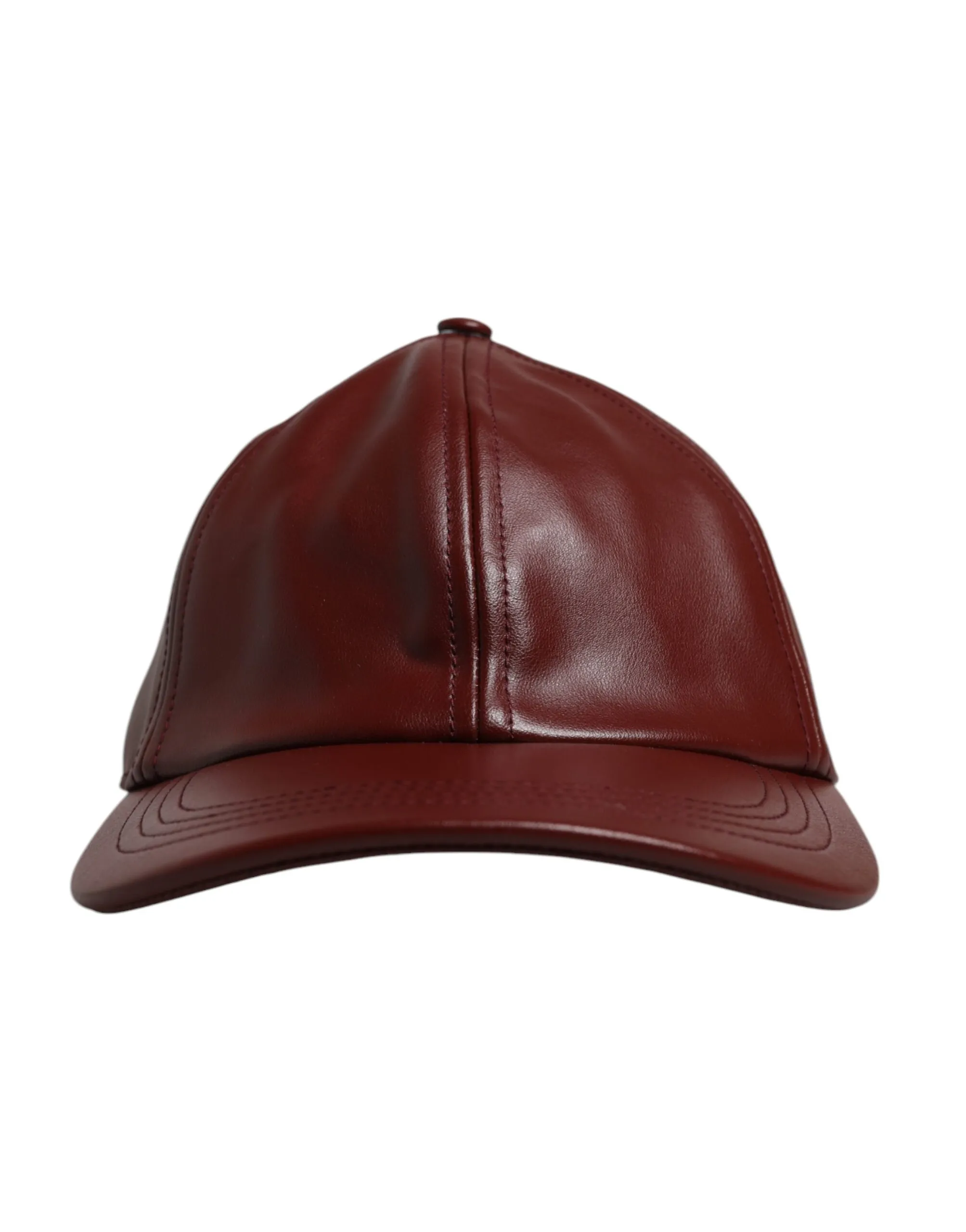 Dolce & Gabbana Men's Maroon Leather 6 Panels Baseball Cap