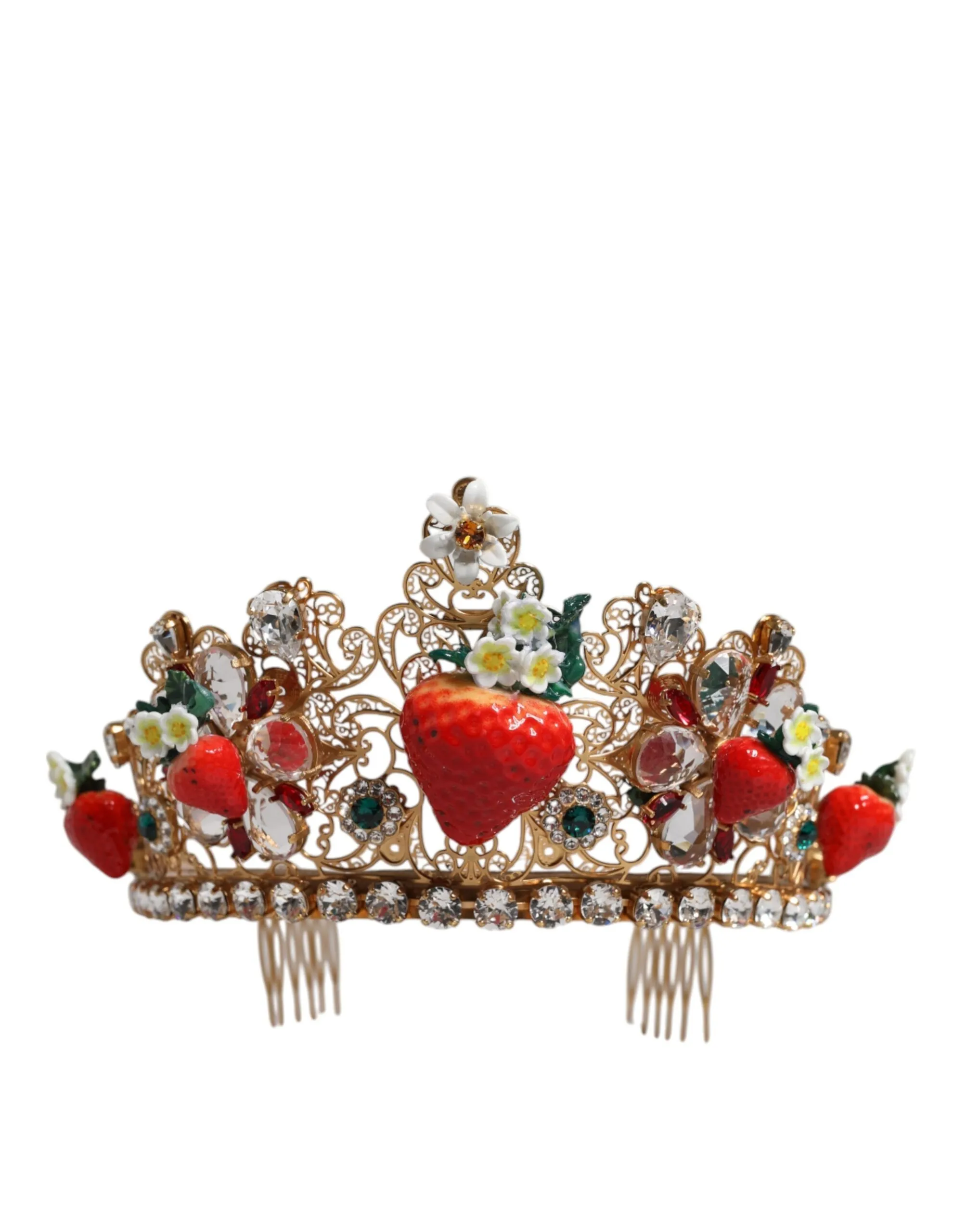 Dolce & Gabbana Women's Multicolor Floral Strawberry Crystal Embellished Tiara