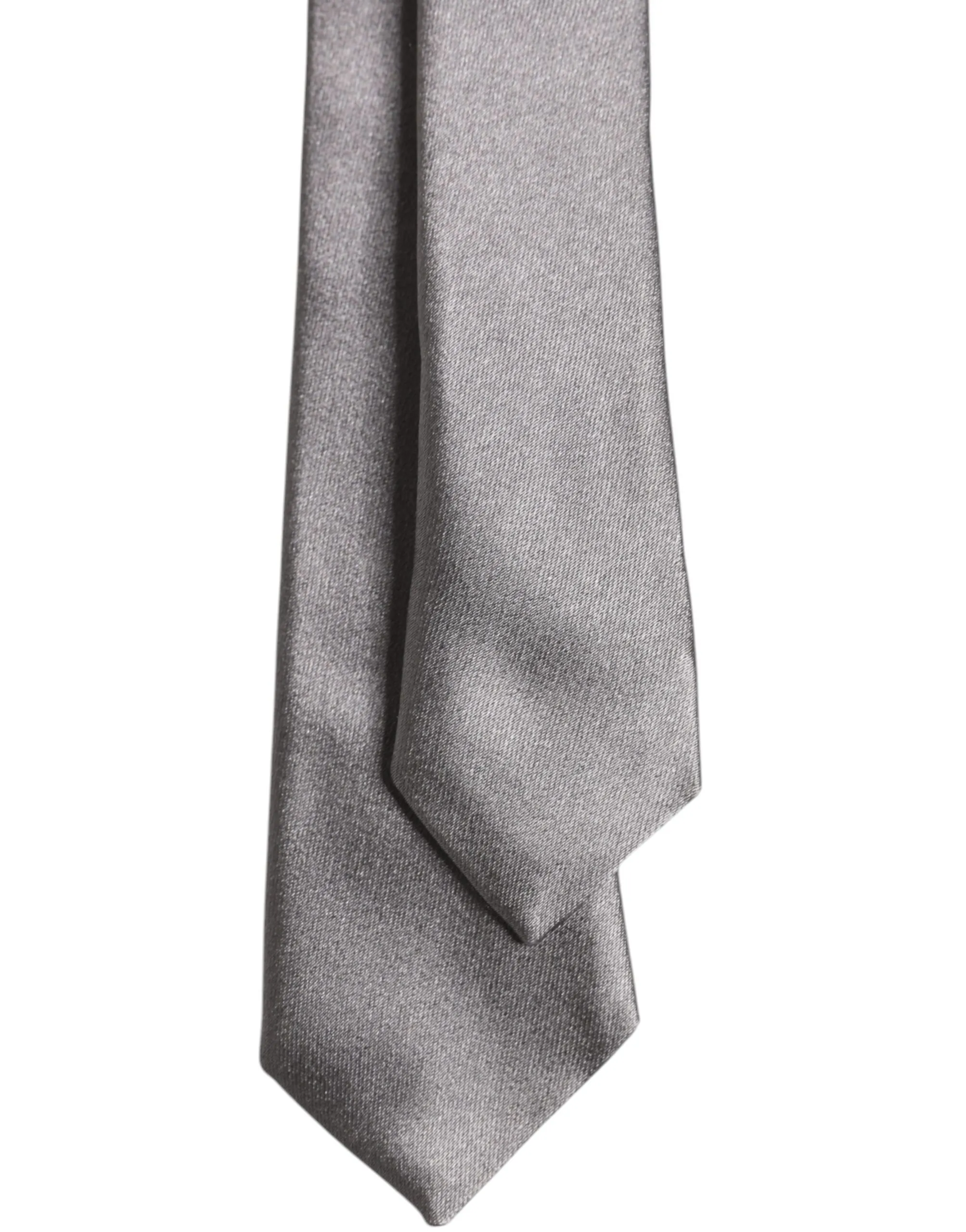 Dolce & Gabbana Men's Metallic Silver Silk Adjustable Necktie Tie