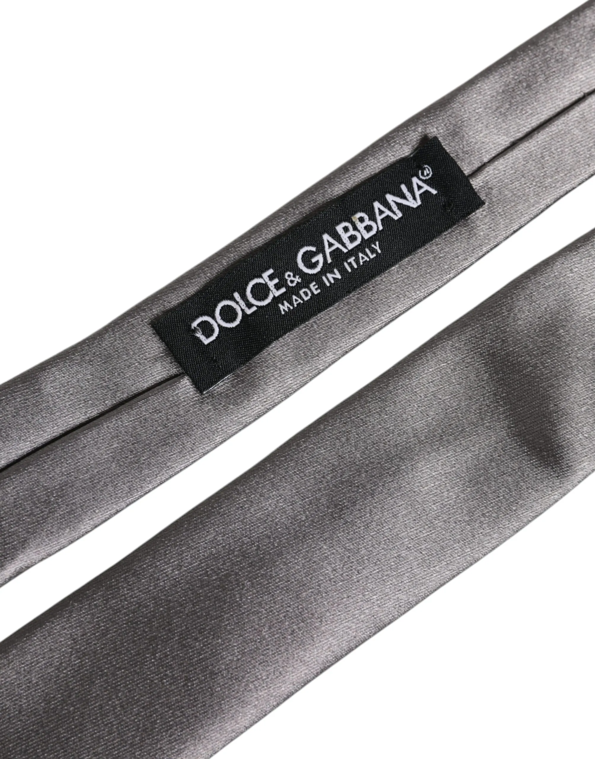 Dolce & Gabbana Men's Metallic Silver Silk Adjustable Necktie Tie