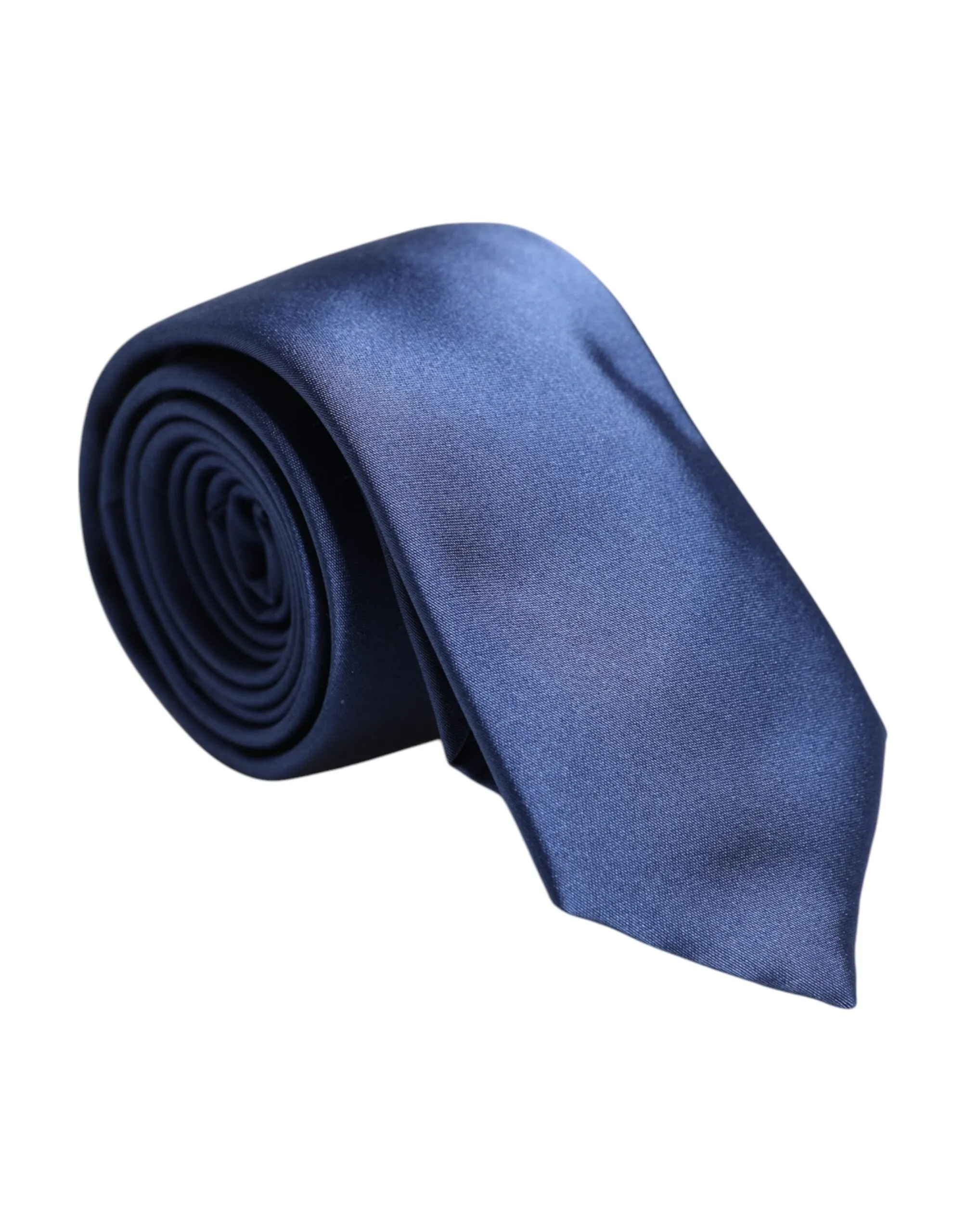 Dolce & Gabbana Men's Blue Solid Silk Adjustable Necktie Tie