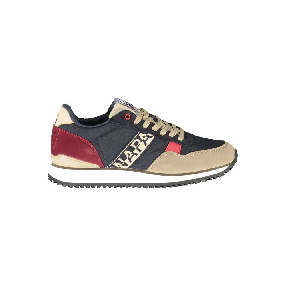 Napapijri Men's Elevate Your Game: Sleek Blue Sneakers with Contrast Accents