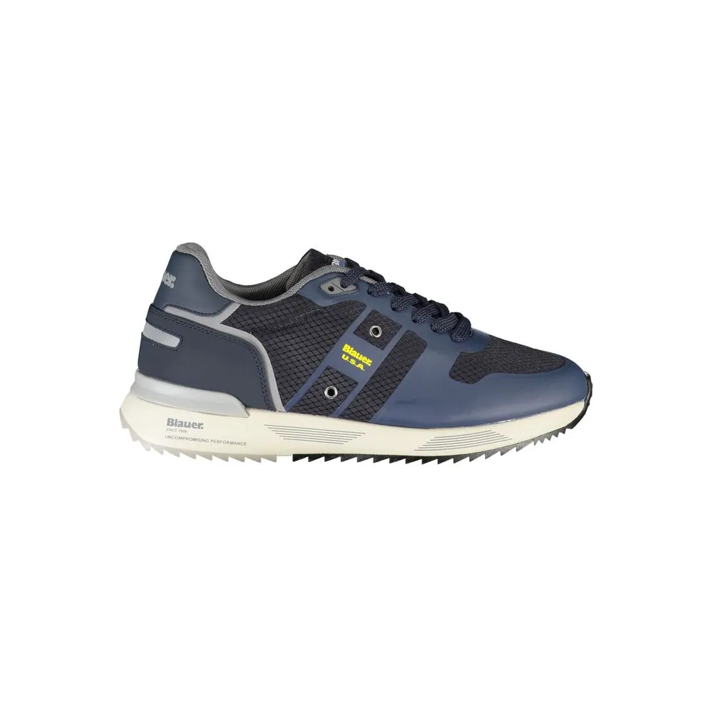 Blauer Men's Dapper Blue Sneakers with Contrast Detailing