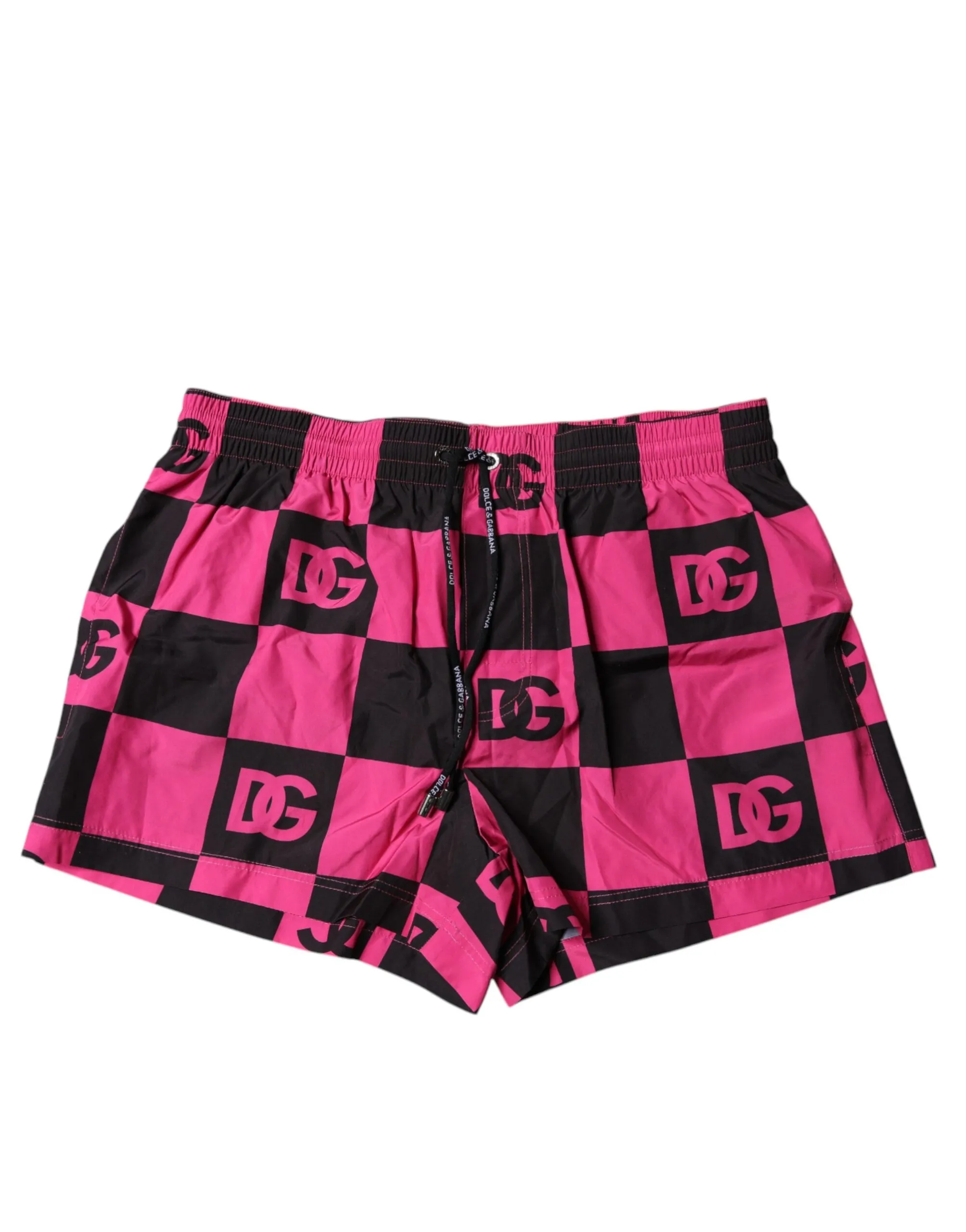 Dolce & Gabbana Men's Black Pink Logo Beachwear Shorts 2Pc Swimwear