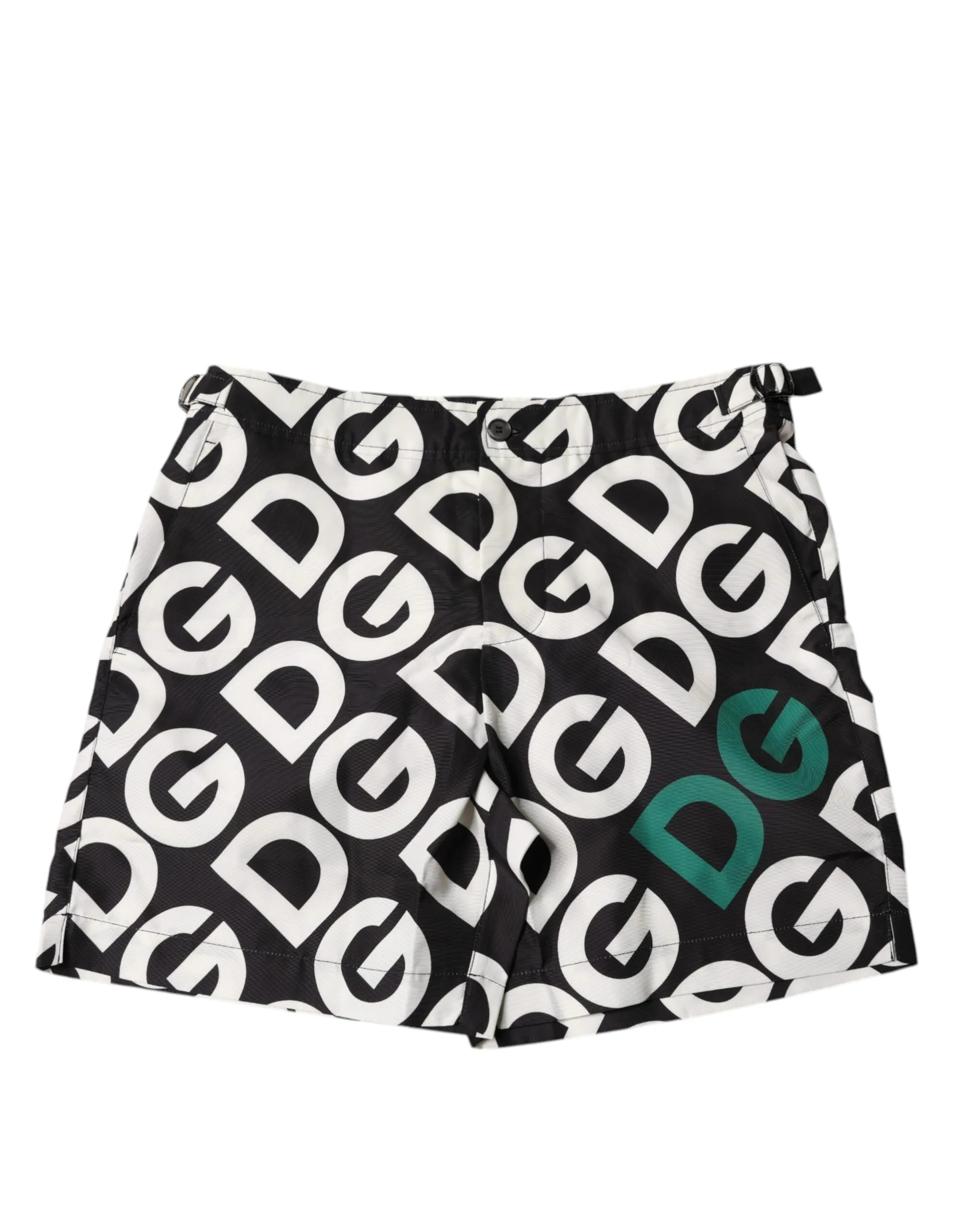 Dolce & Gabbana Men's Black White Logo Beachwear Shorts Swimwear