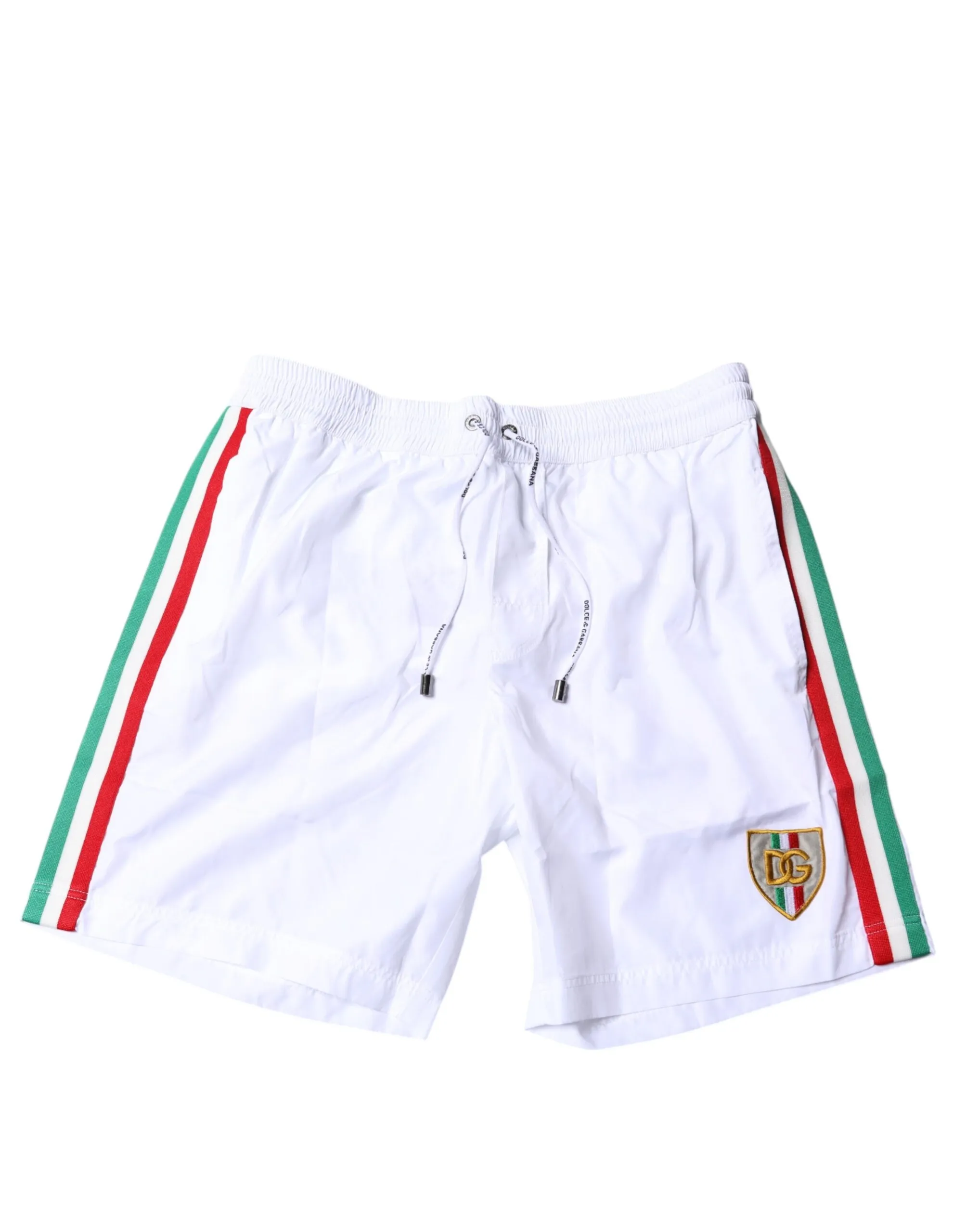 Dolce & Gabbana Men's White Stripes Beachwear Shorts 2 Pc Swimwear