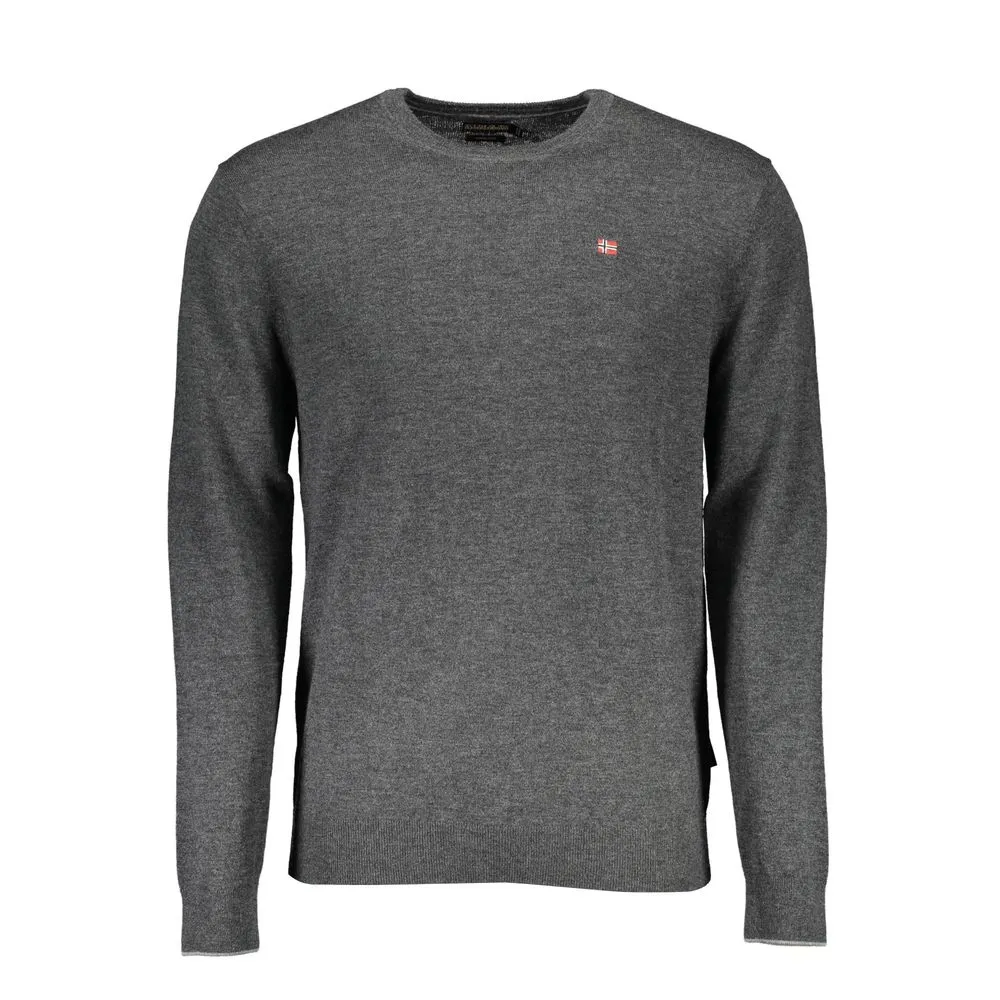 Napapijri Gray Wool Men Sweater