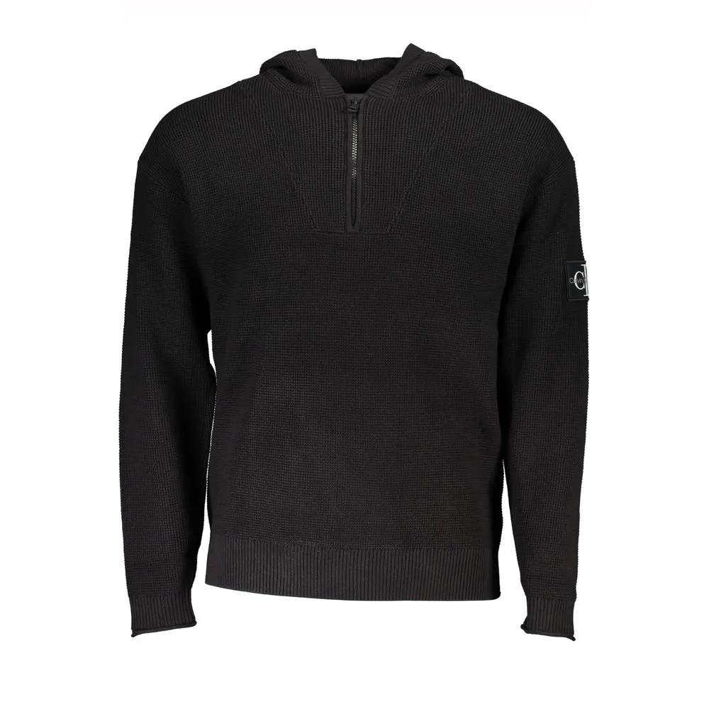 Calvin Klein Men's Sleek Cotton Hooded Sweater with Logo Detail