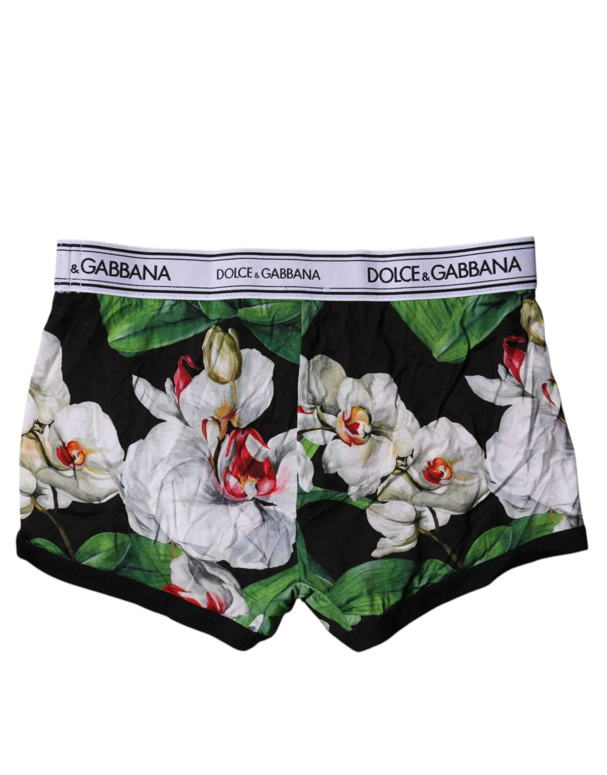 Dolce & Gabbana Men's Black Floral Cotton Regular Boxer Underwear