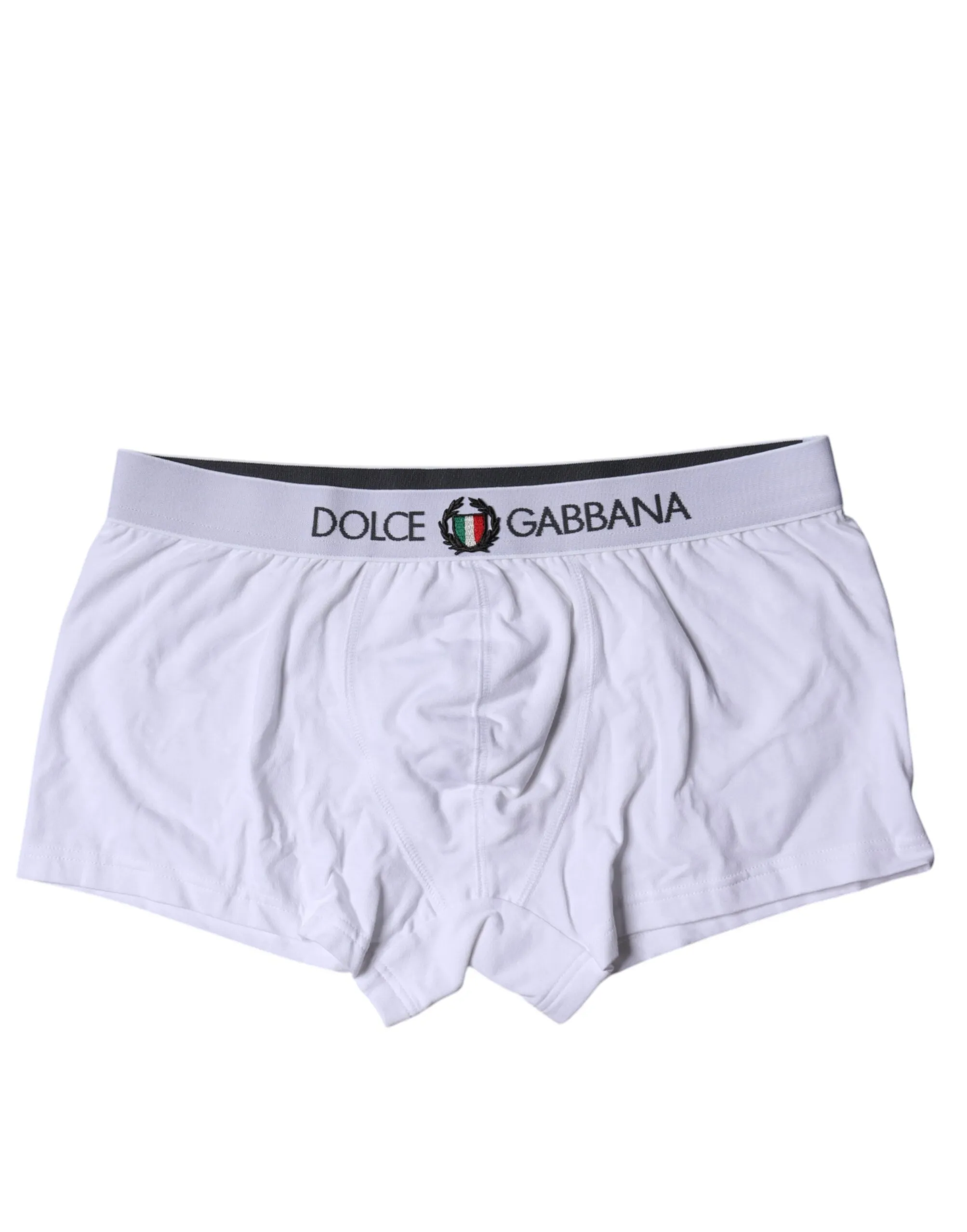 Dolce & Gabbana Men's White Cotton Stretch Regular Boxer Underwear