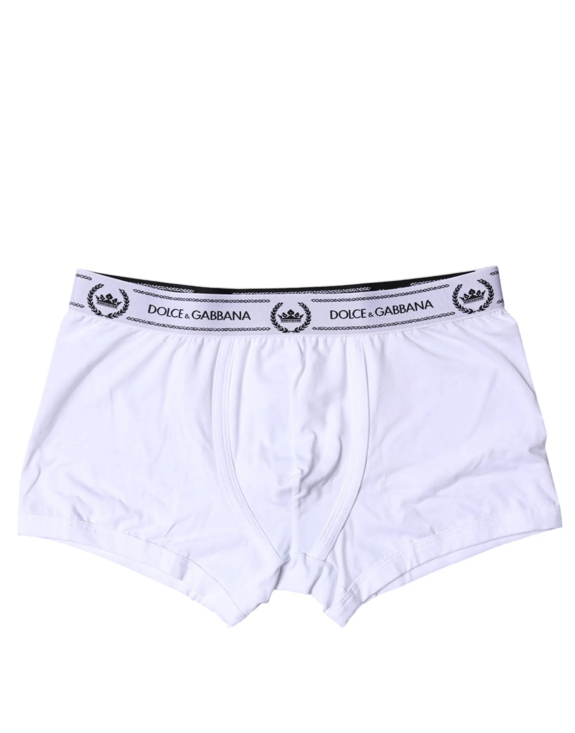 Dolce & Gabbana Men's White Cotton Stretch Regular Boxer Underwear