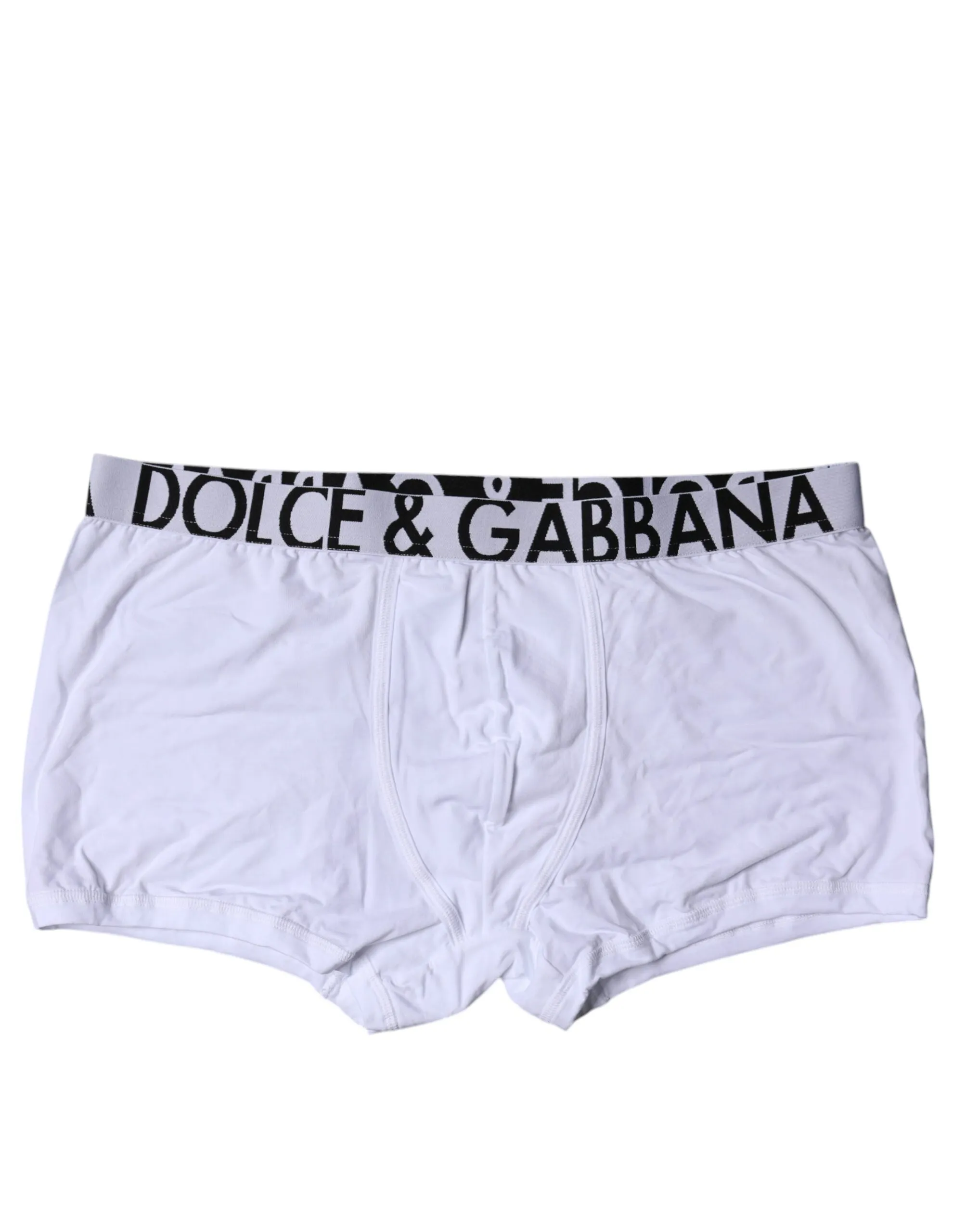 Dolce & Gabbana Men's White Cotton Stretch Regular Boxer Underwear